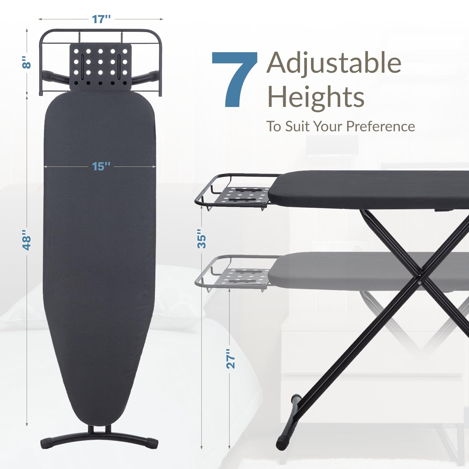 Ironing Board 48"x15" with Iron Rest
