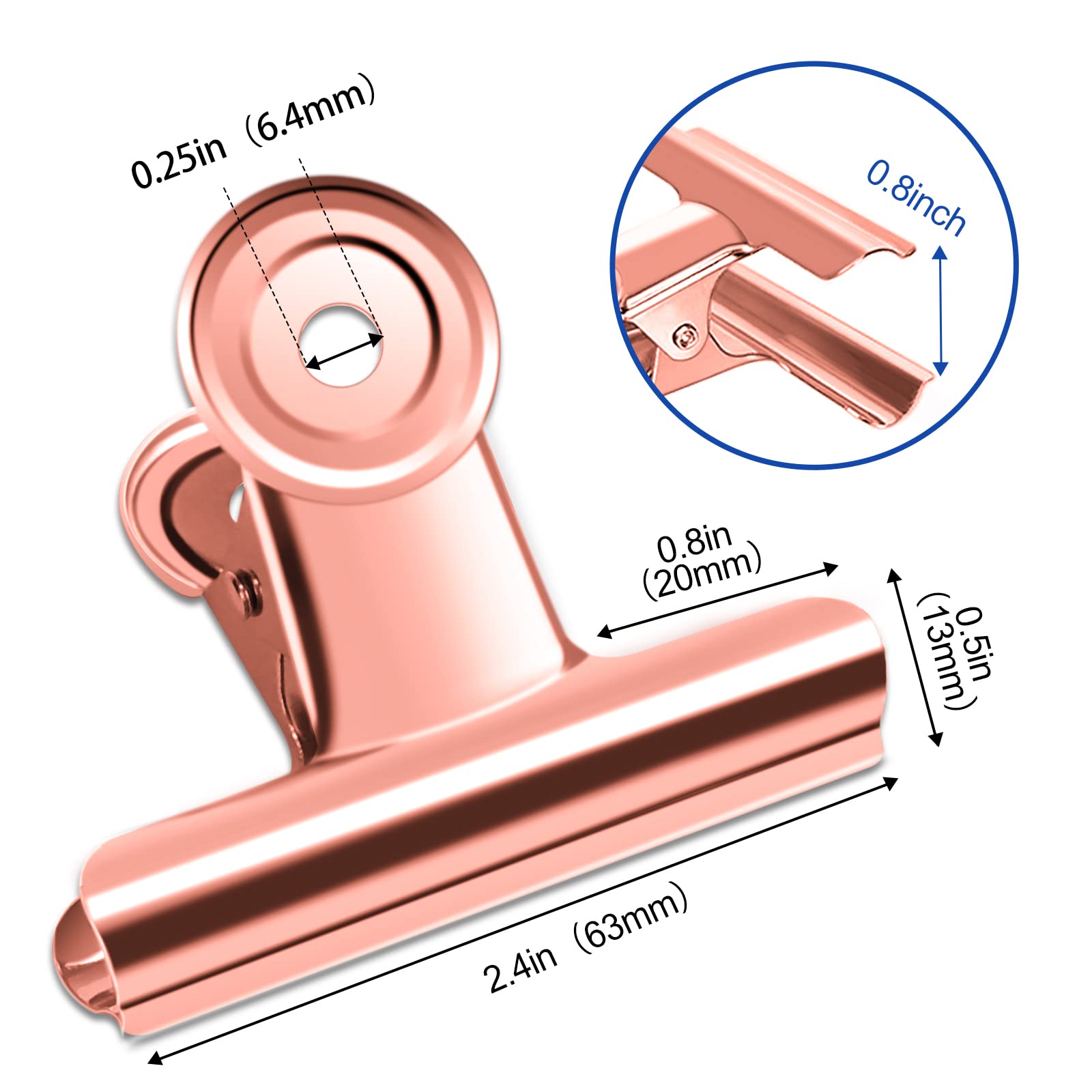 10 Pack Large Metal Hinge Clips 2.5 Inches Bull Hinge Paper Clips Bulldog Clips for Crafts (10 Count)