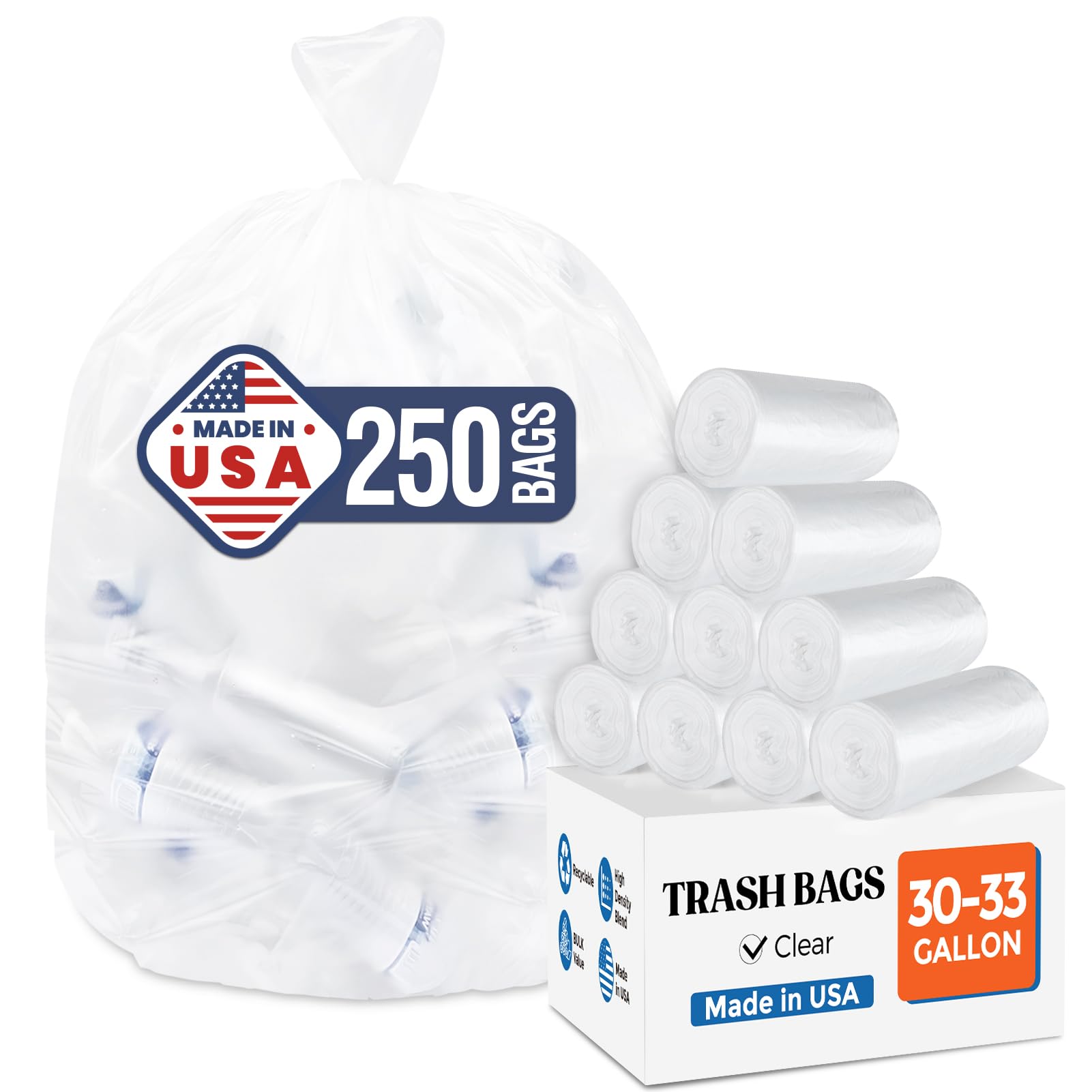 30 33 Gallon Trash Bags (250 Count)