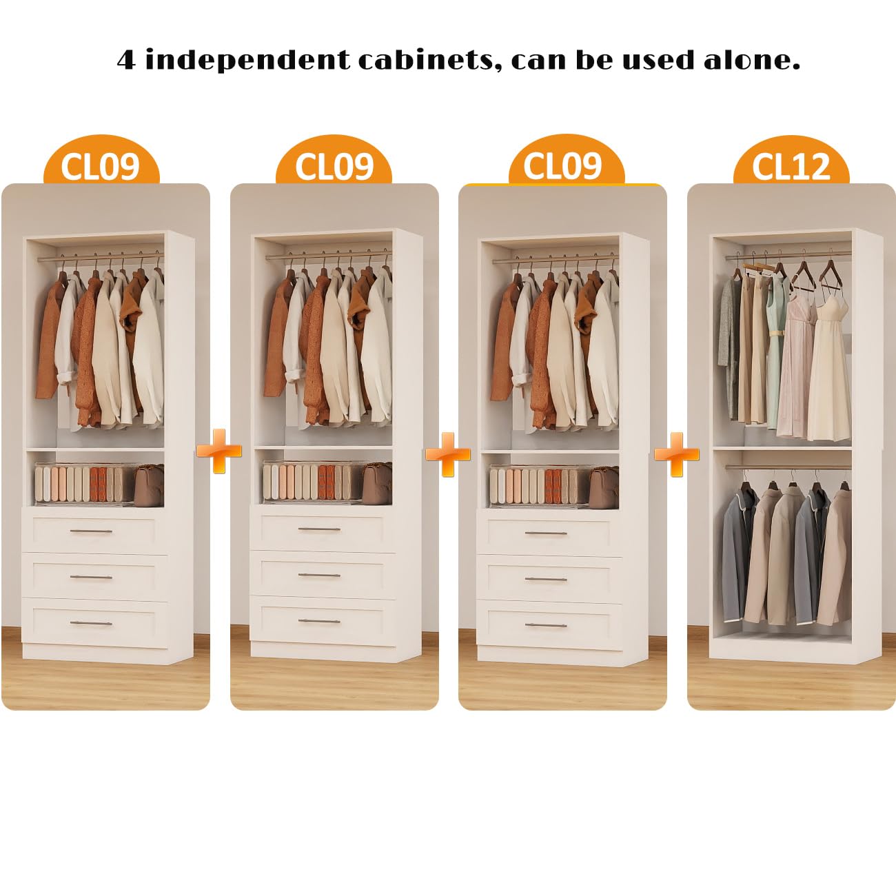 Closet System with 9 Drawers