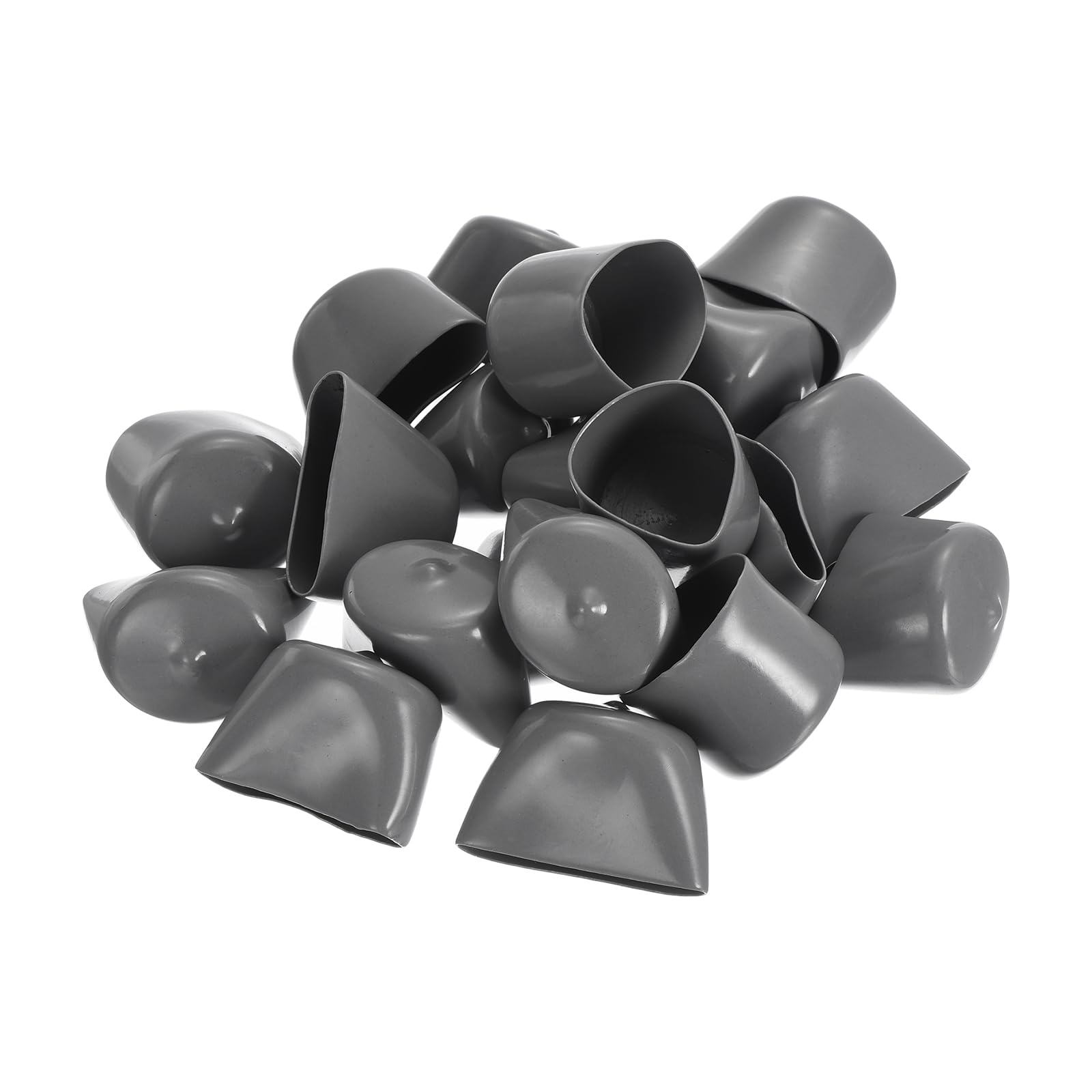 20pcs Rubber End Caps 32mm ID Vinyl Cap Cover Screw Protectors Dark Grey