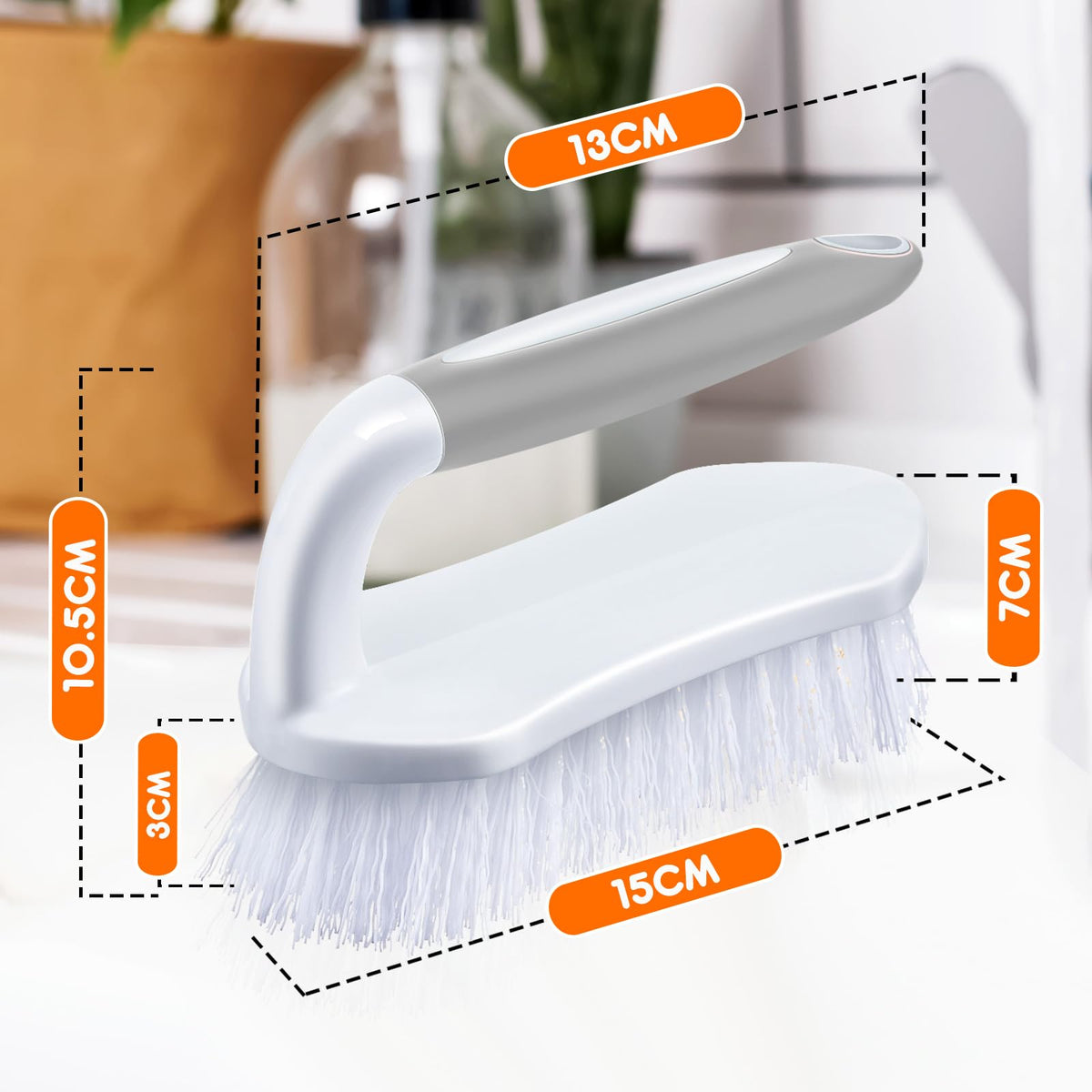 12 Pcs Scrub Brush for Cleaning with Handle Comfortable to Grip Heavy