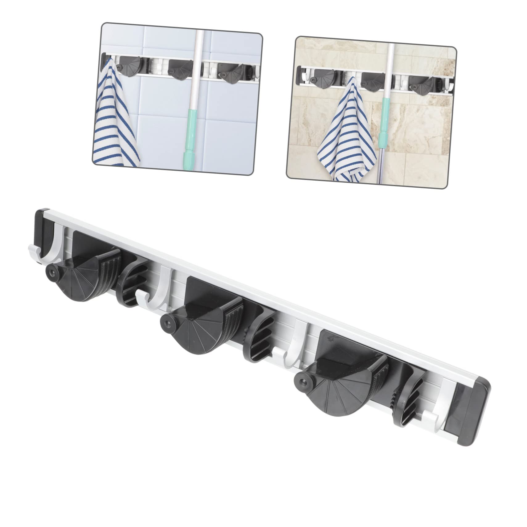 Broom Holder Wall Mount Mop Hanger Cleaning Supplies Organizer Hanger Hooks