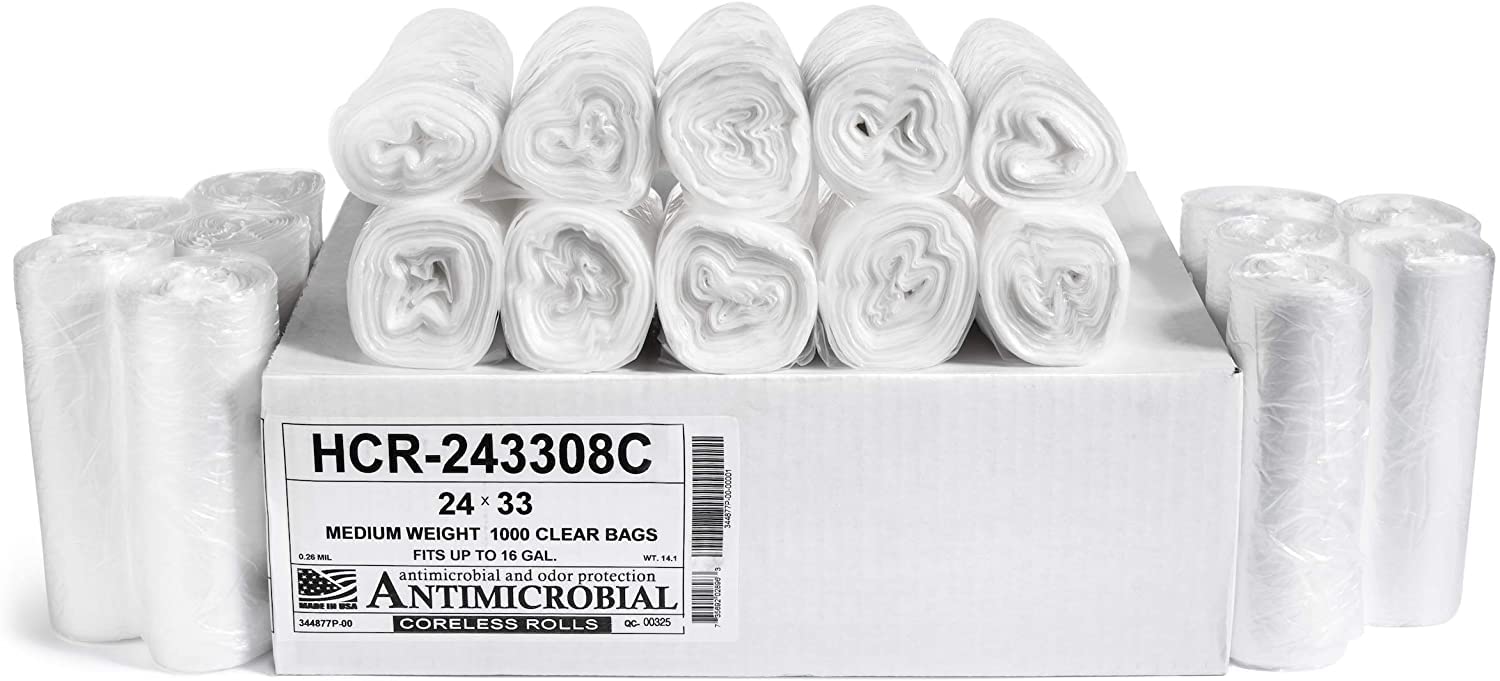 12 16 Gallon Clear Trash Bags (100000 Count)