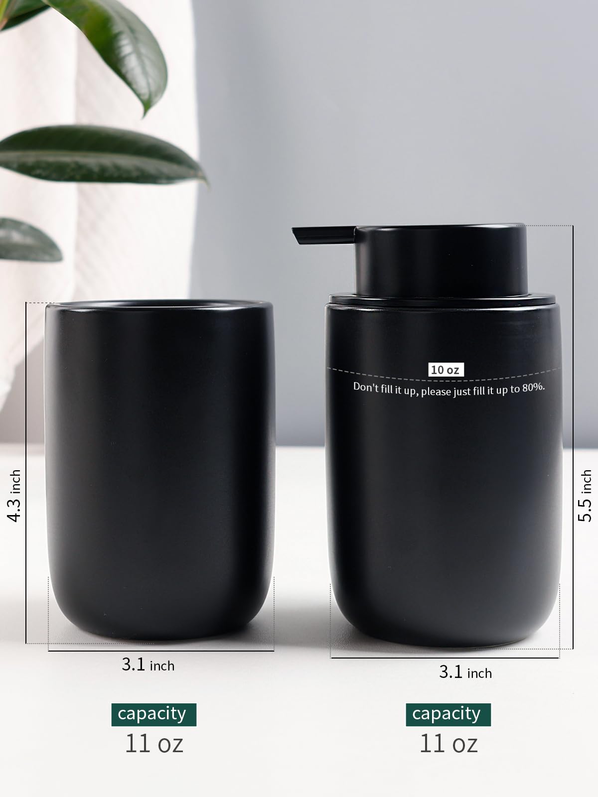 Soap Dispenser and Toothbrush Holder Set (2 Count)