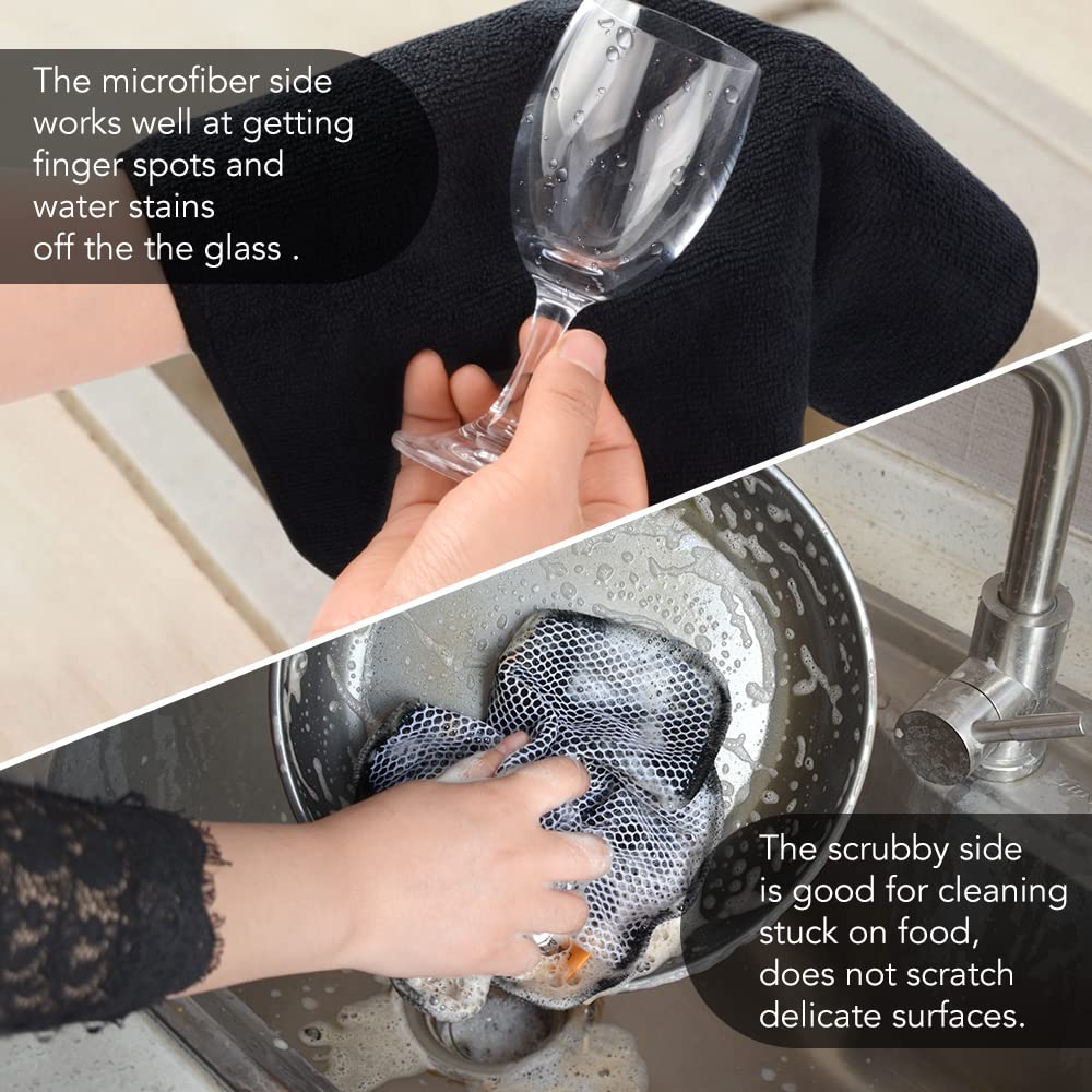 Dish Cloths for Washing Dishes with Scrub Side (9 Count)