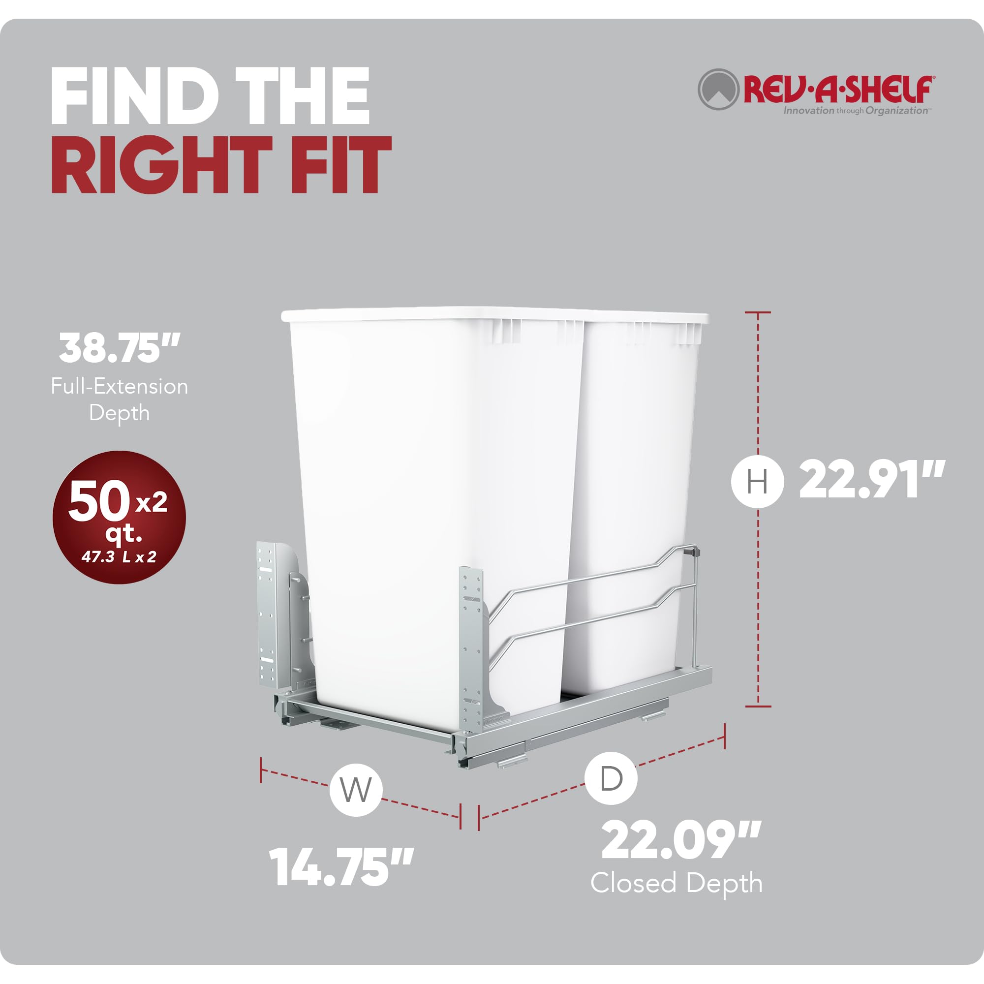 Double Pullout Trash Can w