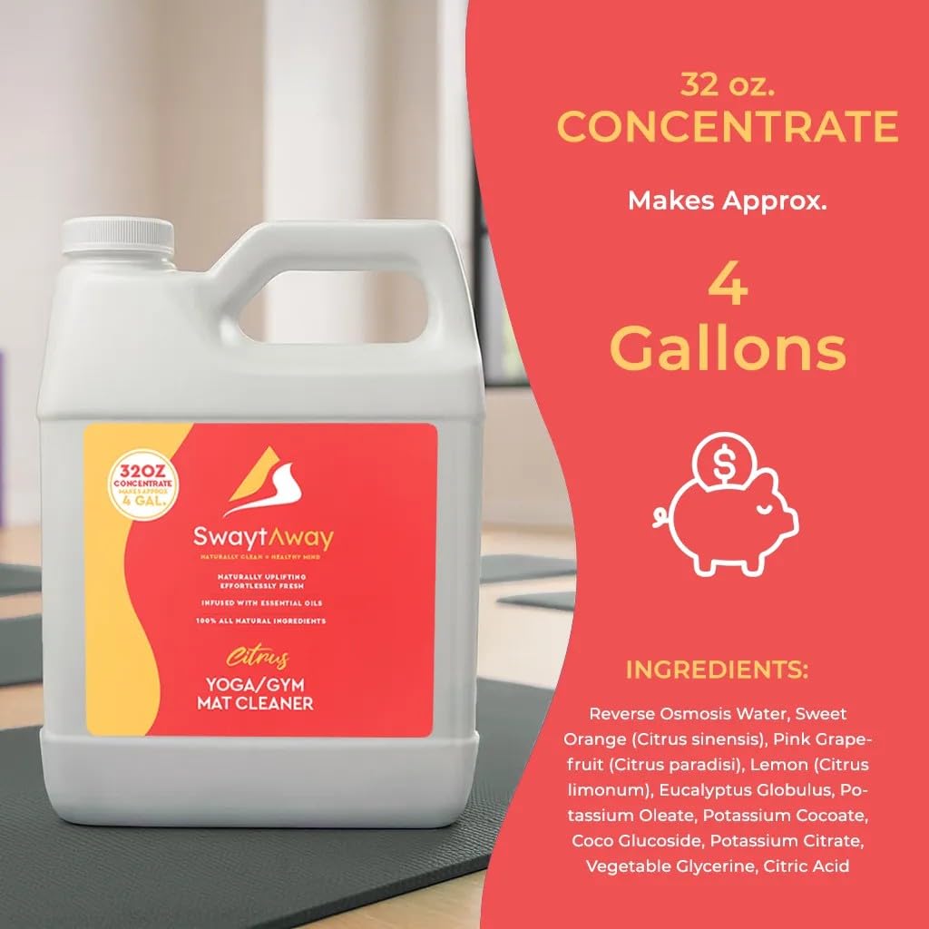 SwaytAway Fitness Mat Cleaner Concentrate Citrus (32 Fl Oz)