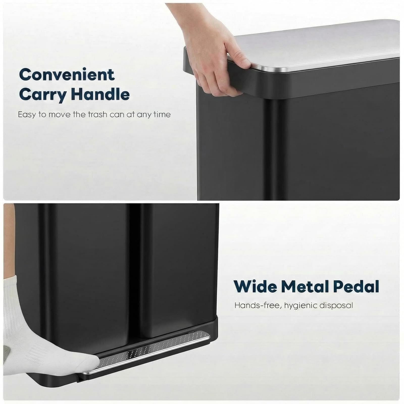 16 Gallon Dual Compartment Trash Can