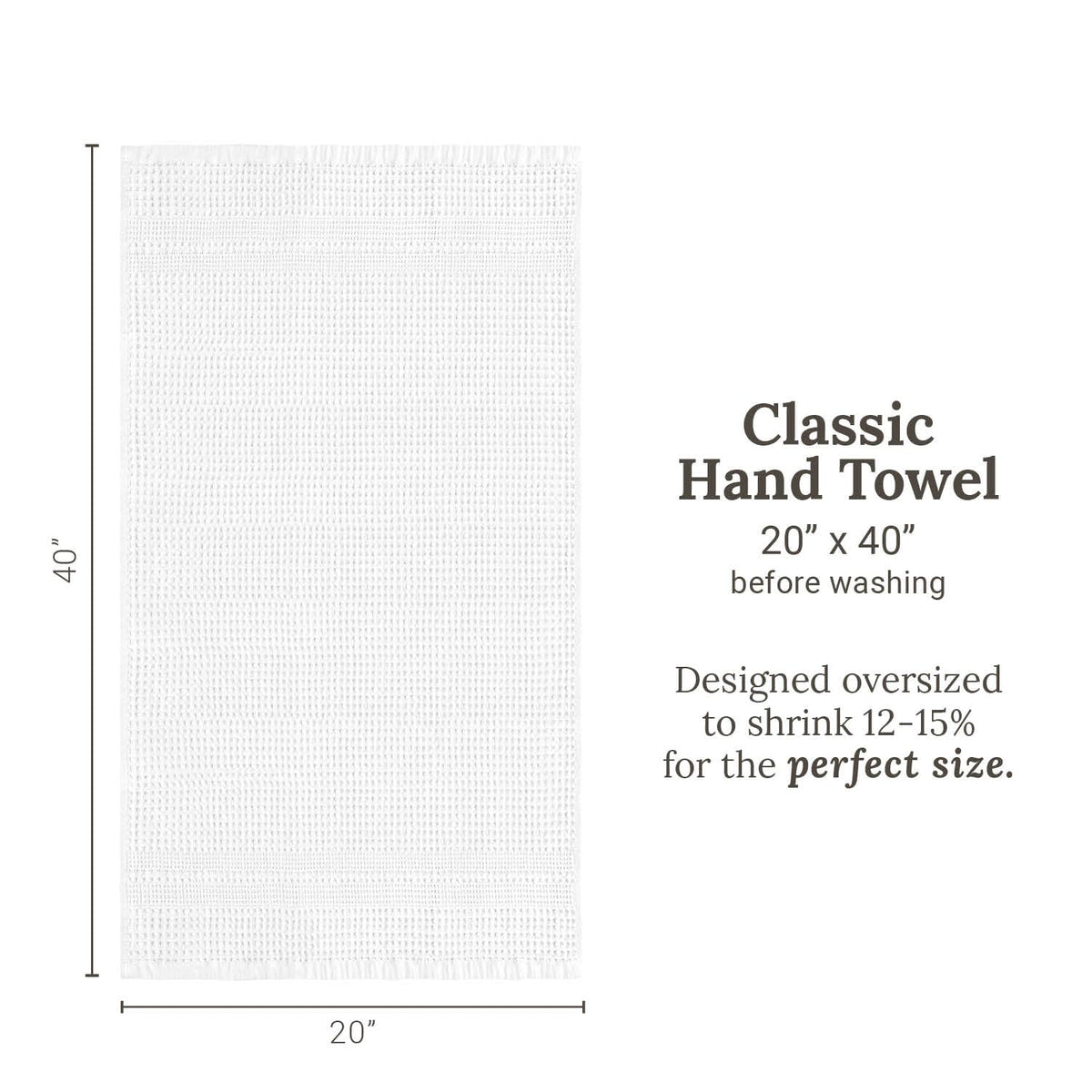 Waffle Hand Towels for Bathroom Quick Dry Towel Super Absorbent Thin 100% Cotton Lint Free (2 Count)