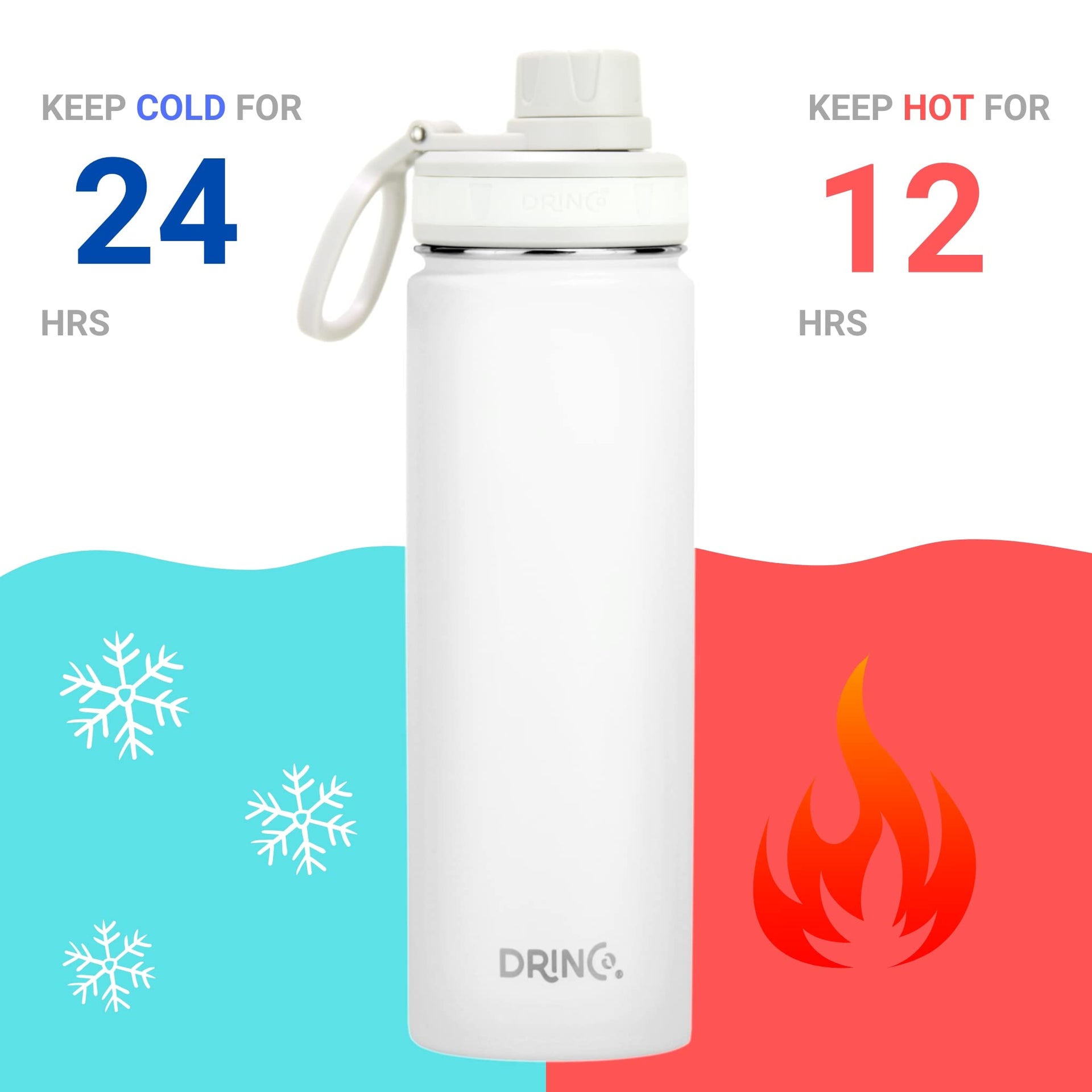 Stainless Steel Water Bottle Spout Lid Vacuum Insulated Double Wall Water Bottle Wide Mouth