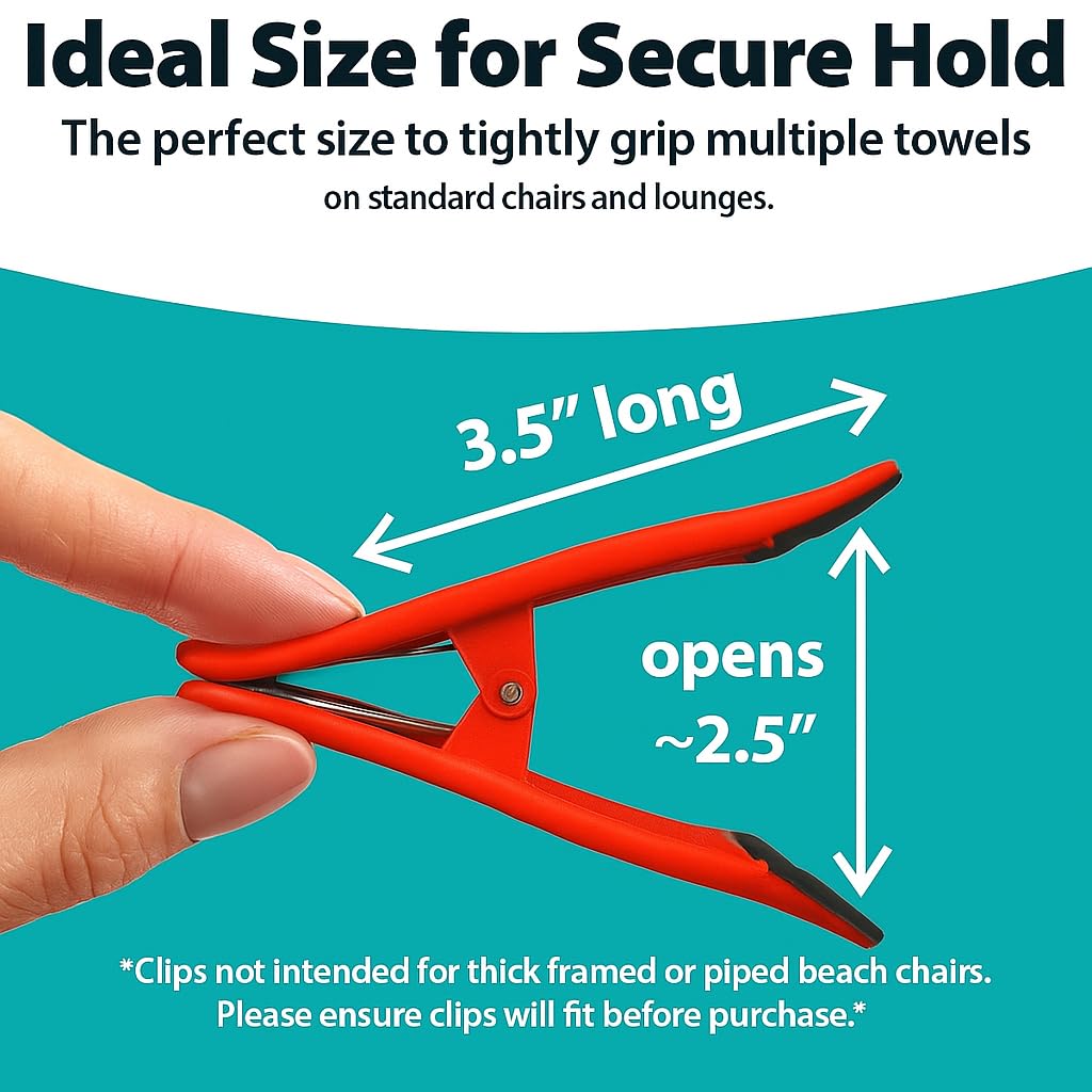 Core Clip Towel Clips for Beach Chairs Pool & Lounge Chairs on Cruise Boat (4 Count)
