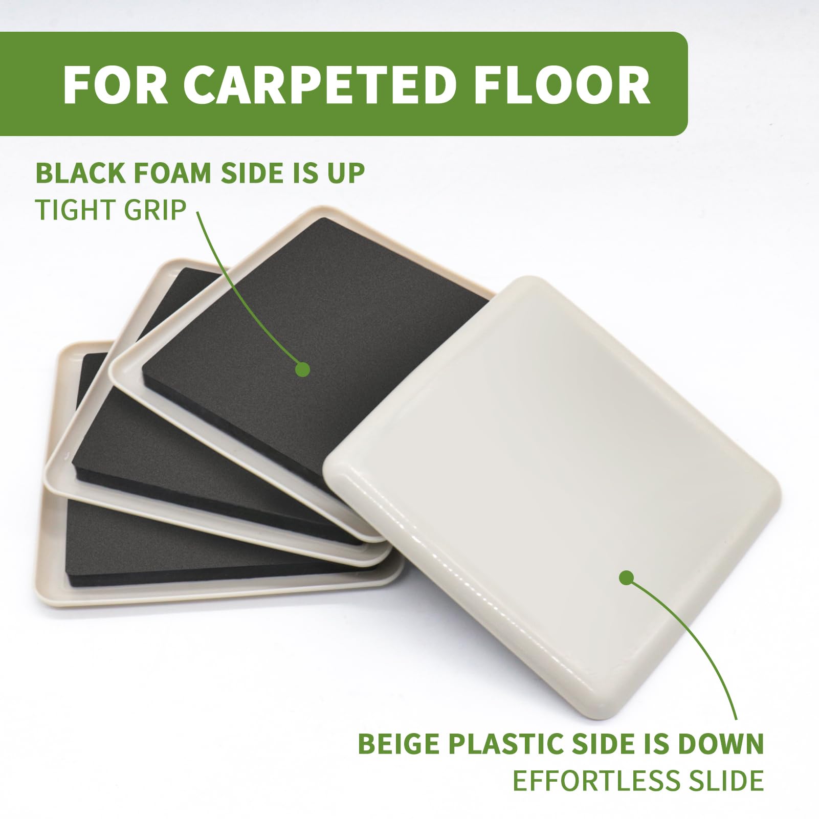 Furniture Sliders for Carpet 8 PCS (8 Count)