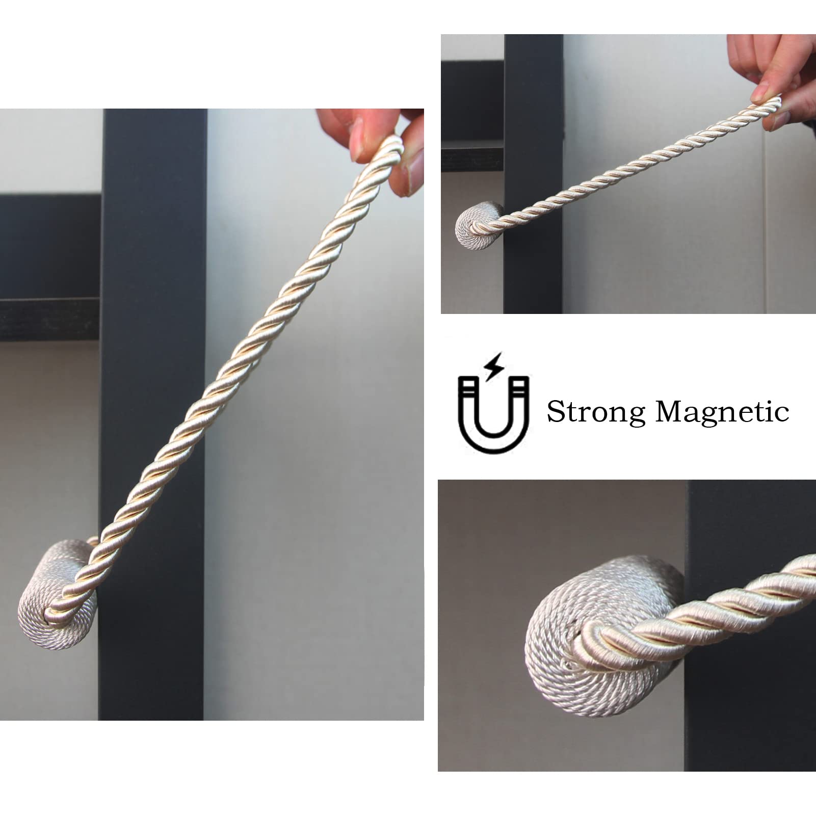 Magnetic Curtain Tiebacks Decorative Holdbacks Rope Tie Back Drapes Hangtty