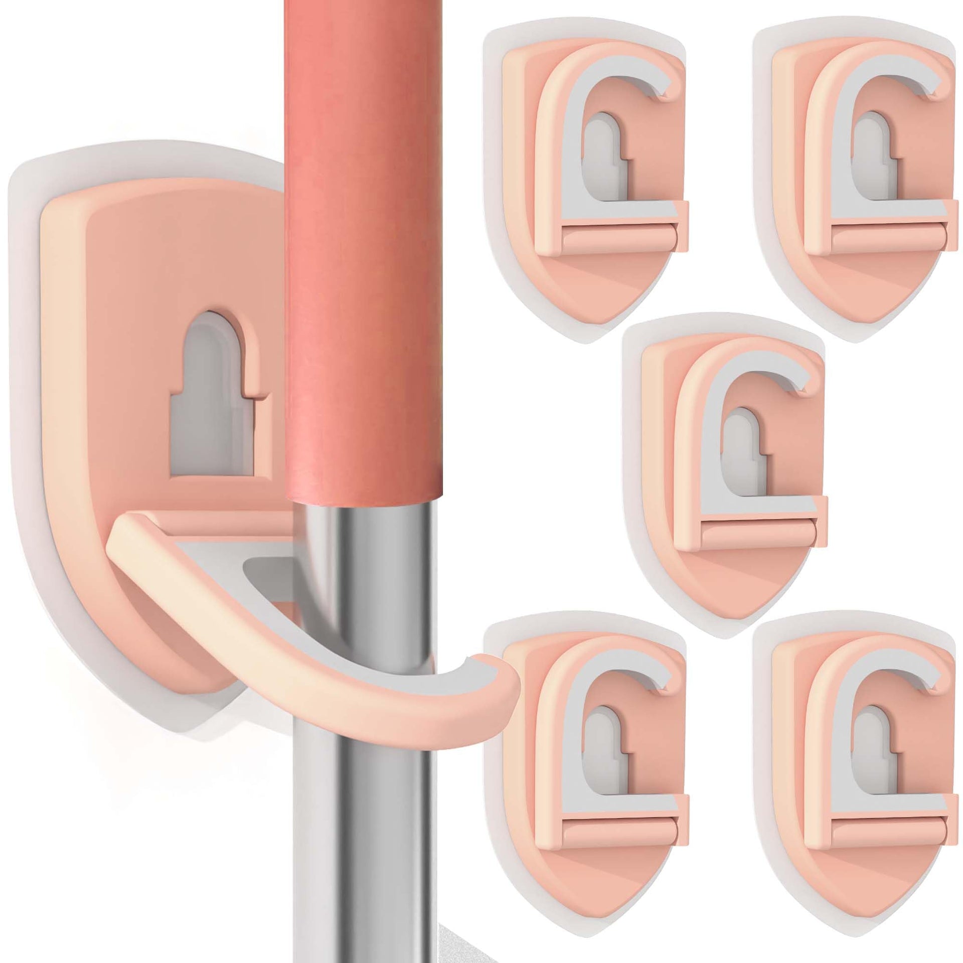 Broom Holder Wall Mount Self Adhesive (5 Count)