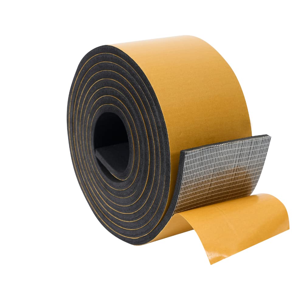 High Density Foam Weather Stripping Door Seal Strip Insulation Tape Roll for Insulating Door Frame (10 Sq Ft)