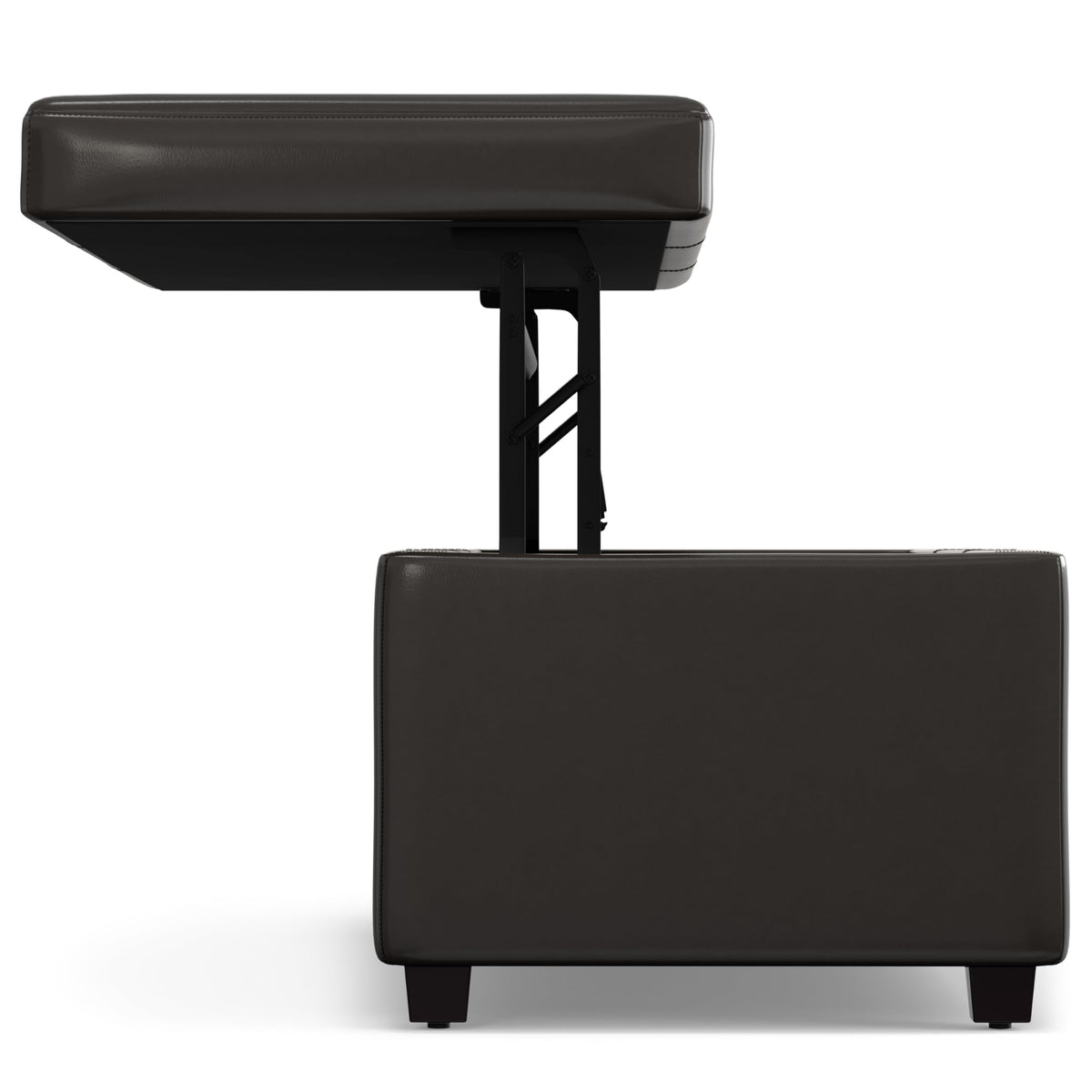 Avalon 44" Wide Vegan Leather Storage Ottoman in Tanners Brown