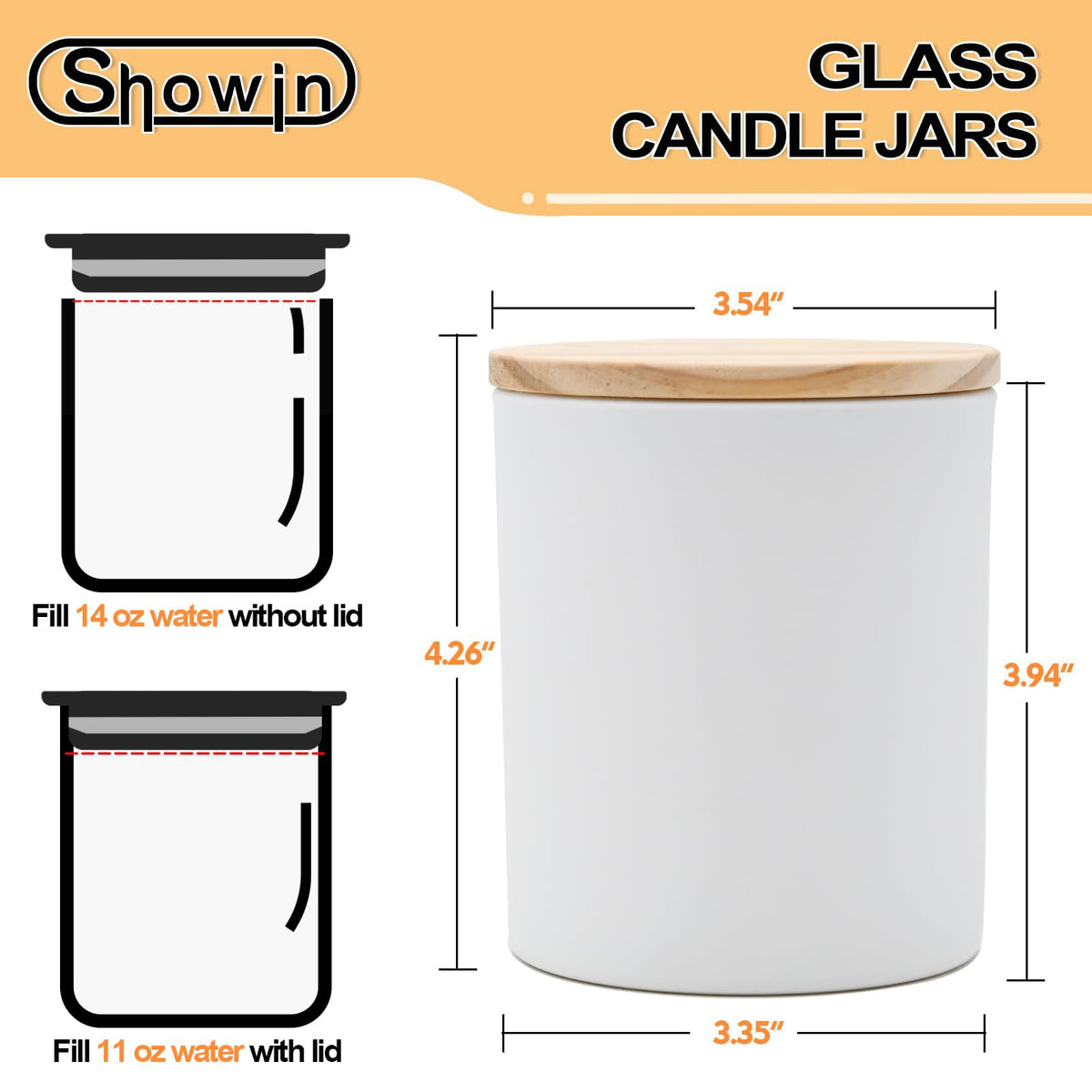 14 OZ Thick Candle Jars for Making Candles 12 Pcs (12 Count)
