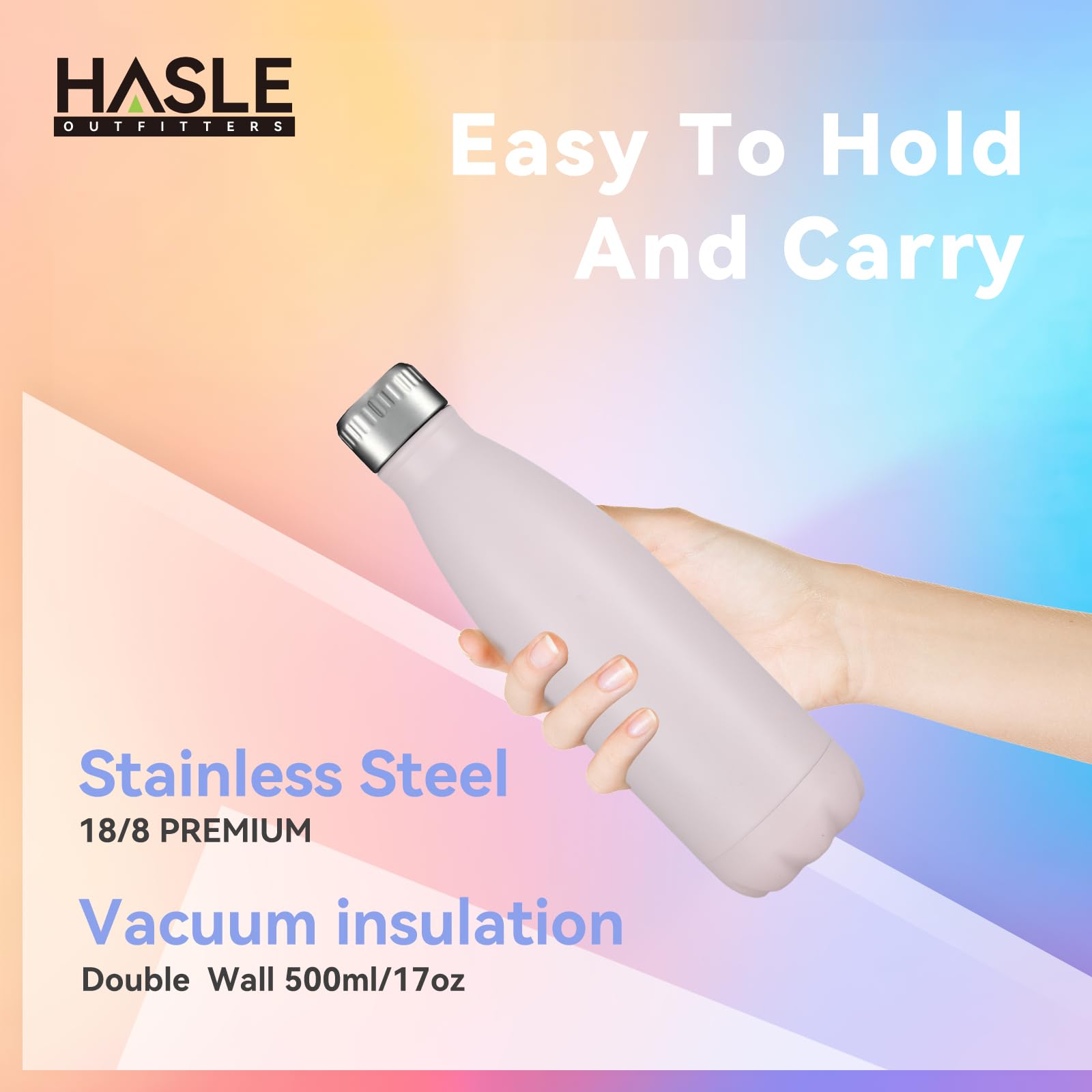 17oz Stainless Steel Water Bottles Bulk (8 Count)