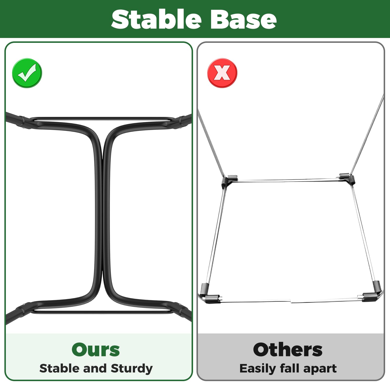 Outdoor Trash Bag Holder Metal Garden Trash Bag Holder for Yard Waste Stand Holds 30