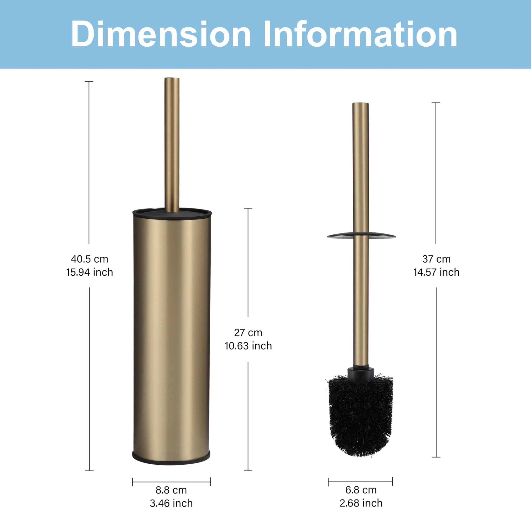 Brushed Gold Toilet Brush and Holder