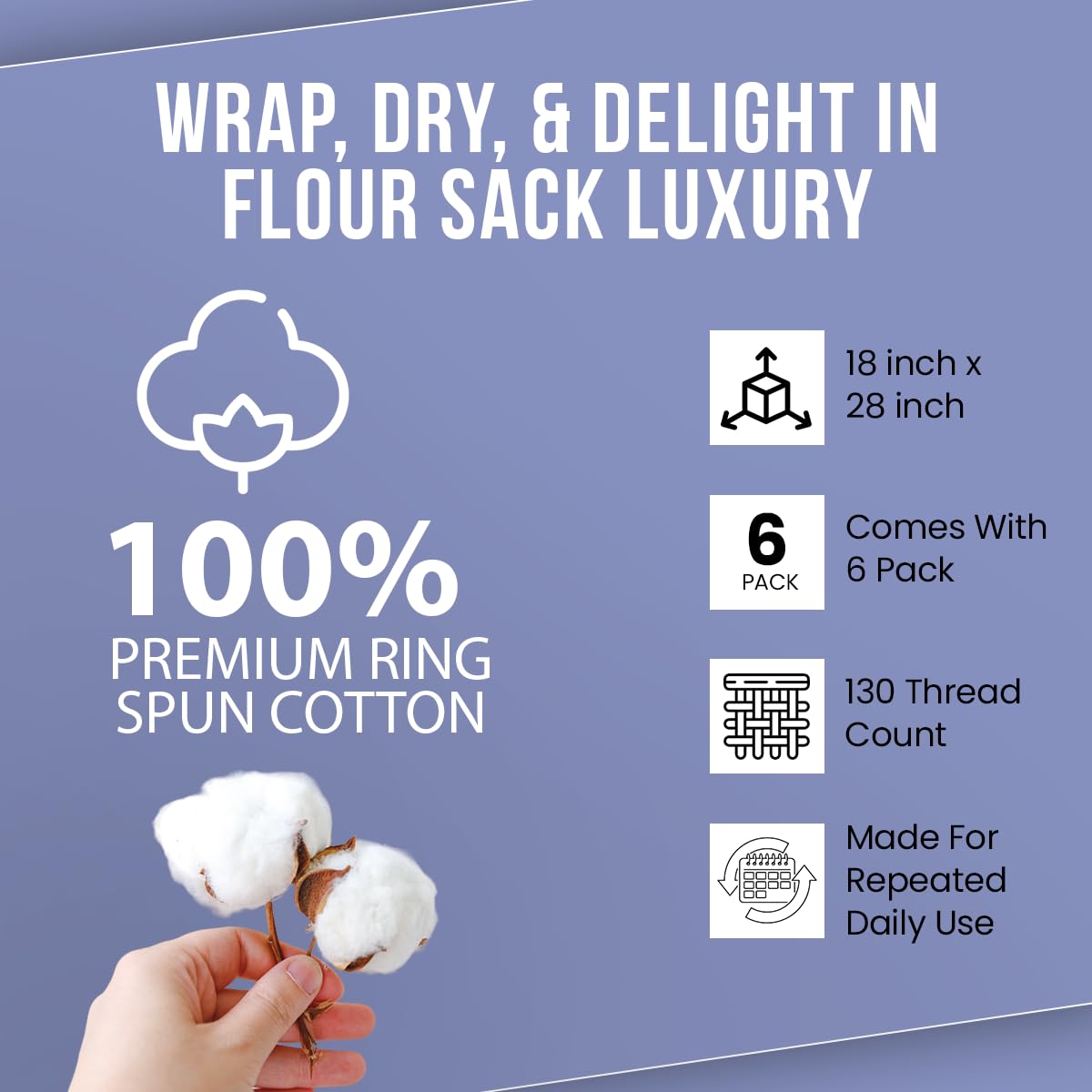 Flour Sack Towels 18x28 (6 Count)