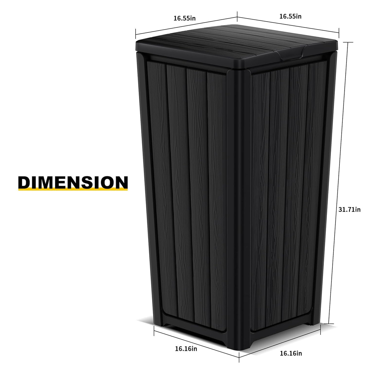 38 Gallon Outdoor Trash Can with Lid