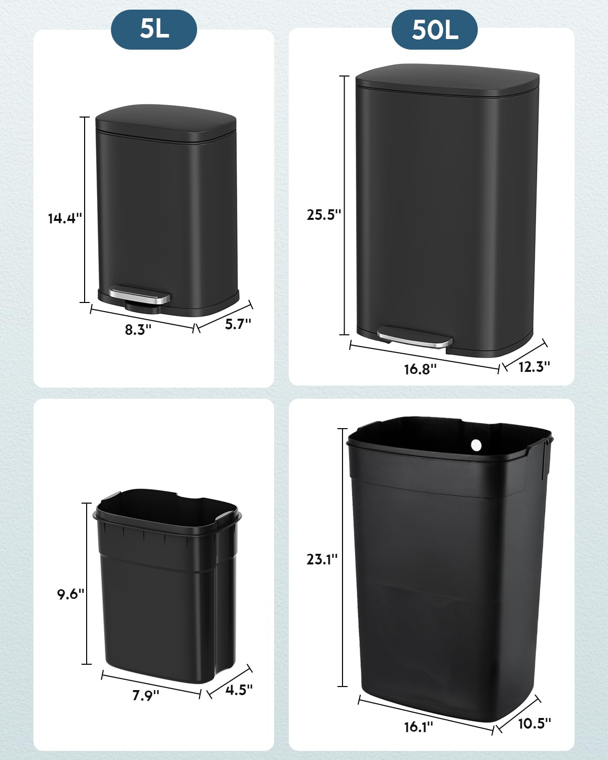 13.2 +1.3 Gallon Step Trash Can w