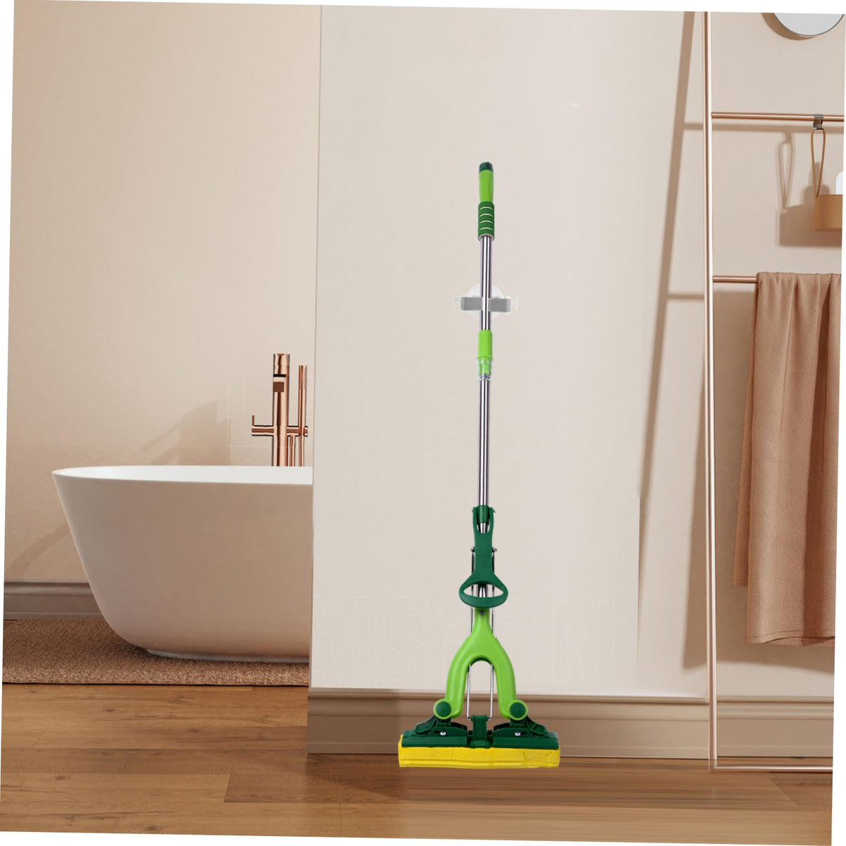 2 Pcs Mop and Broom Organizer Broom Mop Hanger White Mop and Broom Holder Wall Mount Wall Hooks for Brooms and Mops