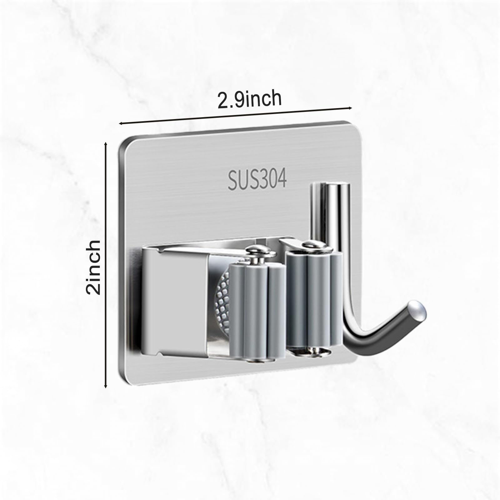 Mop and Broom Holder Hanger Wall Mount (2 Count)