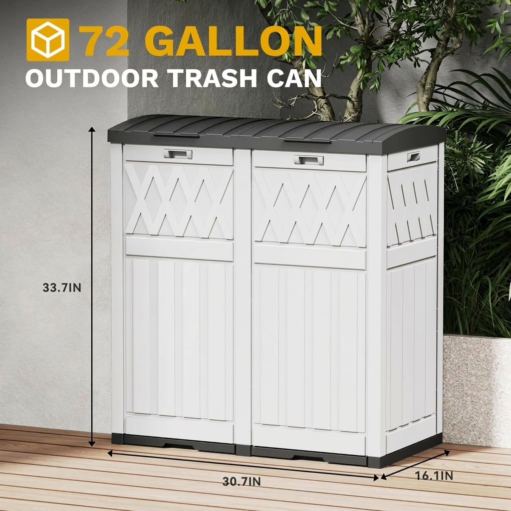 72 Gallon Dual Outdoor Trash Can