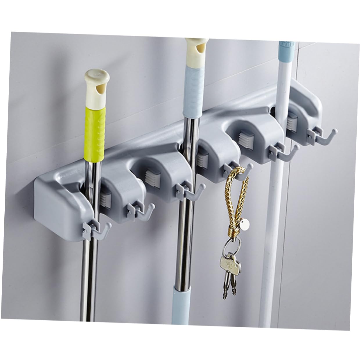 Brush Hanger Umbrella Wall Hanger Toiletries Organizer Preserved Flower Keychain Utensil Hanging Rack Hand Fans Storage Shelves Mop Holder Tool Organizer Deck Broom