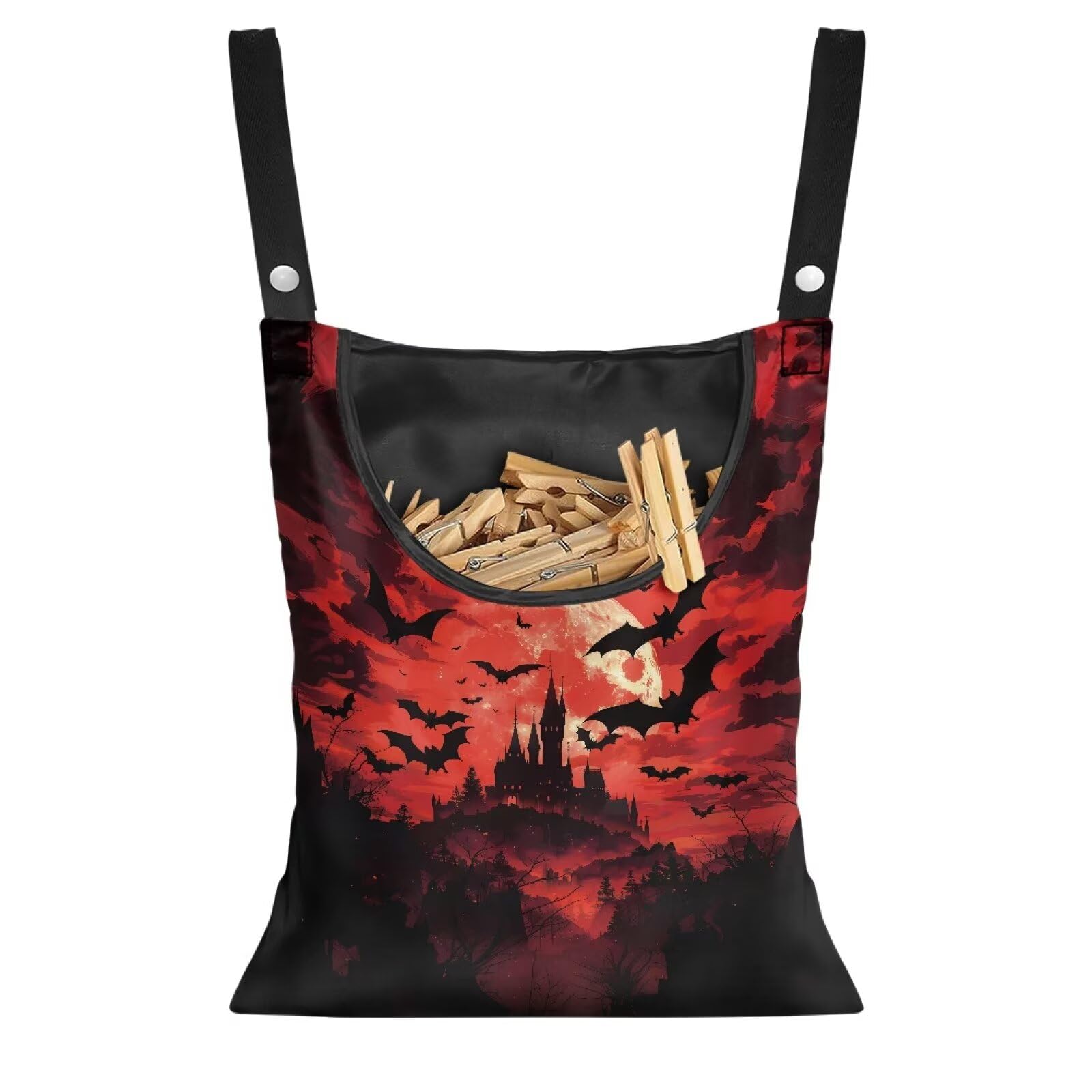 Halloween Castle Clothespin Bag Space