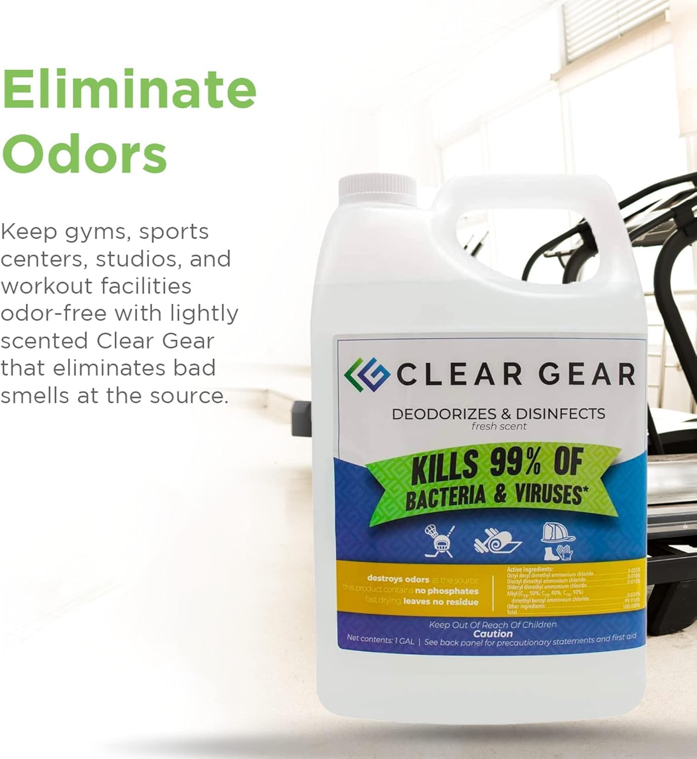 Disinfectant and Deodorizer for Sports Equipment 1 Gallon Bottle (128 Fl Oz)
