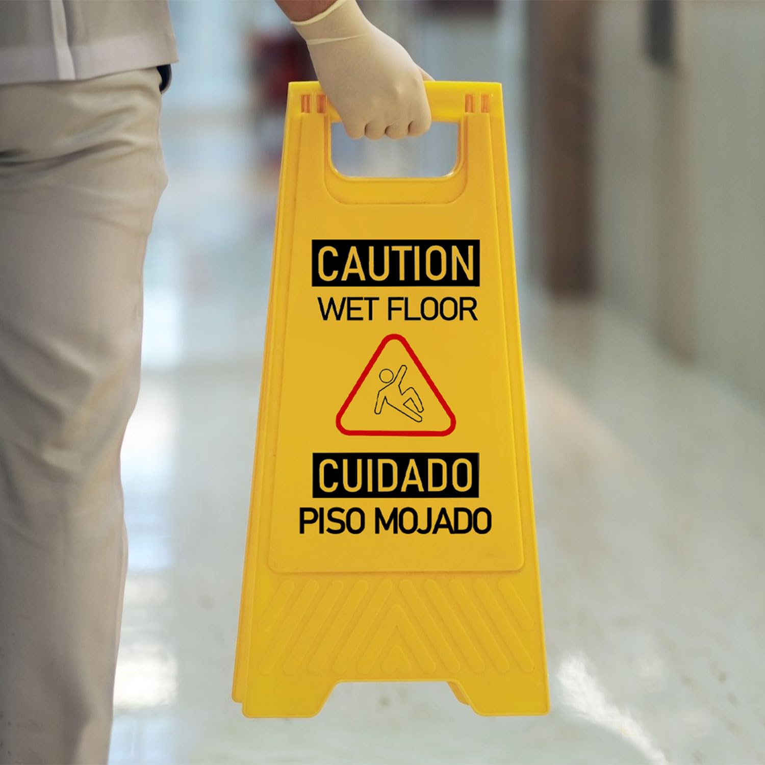 12 Pack Bilingual Caution Wet Floor Signs (12 Count)
