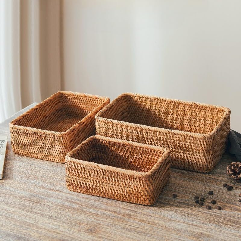 Rattan Storage Baskets (3 Count)