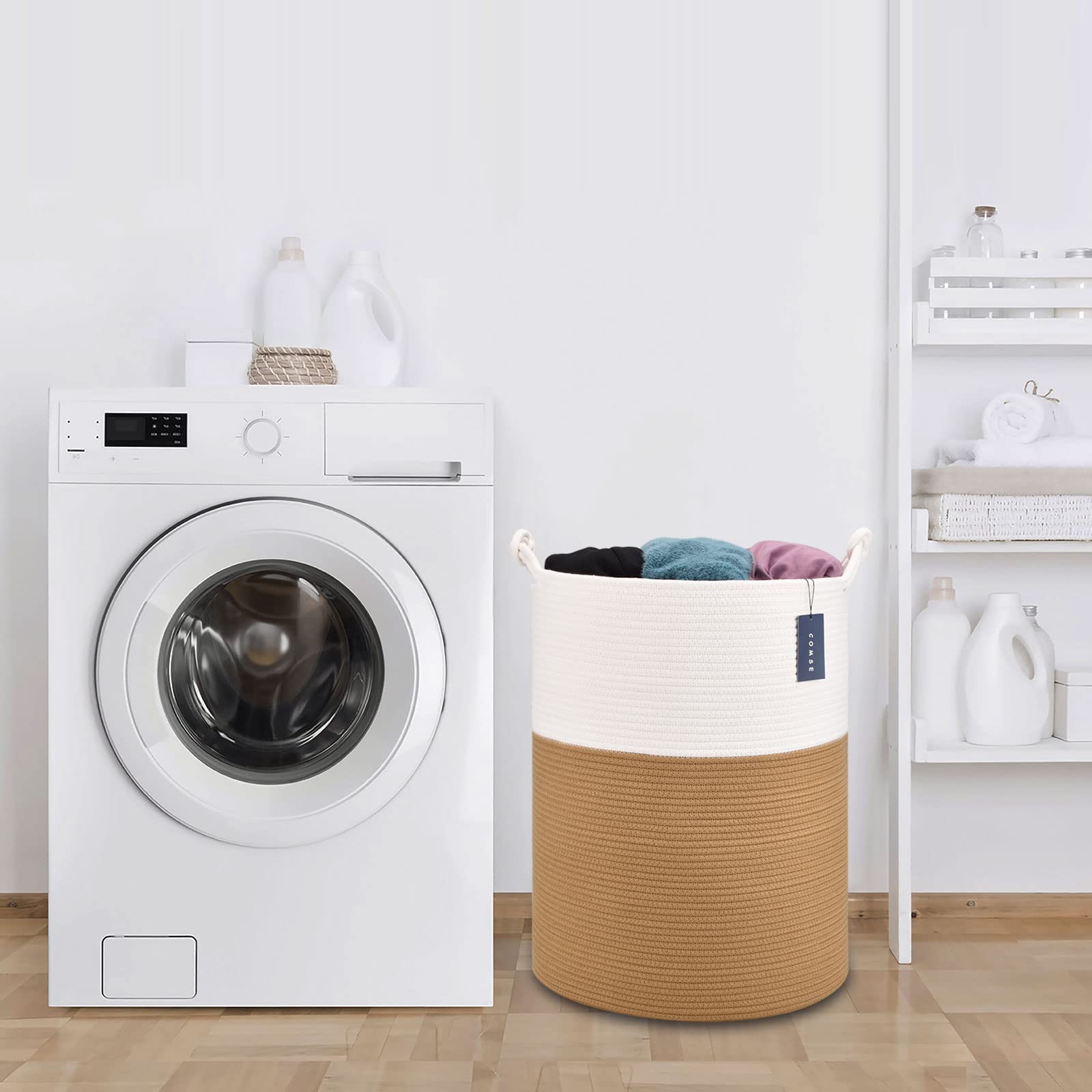 Tall Woven Blanket & Laundry Basket