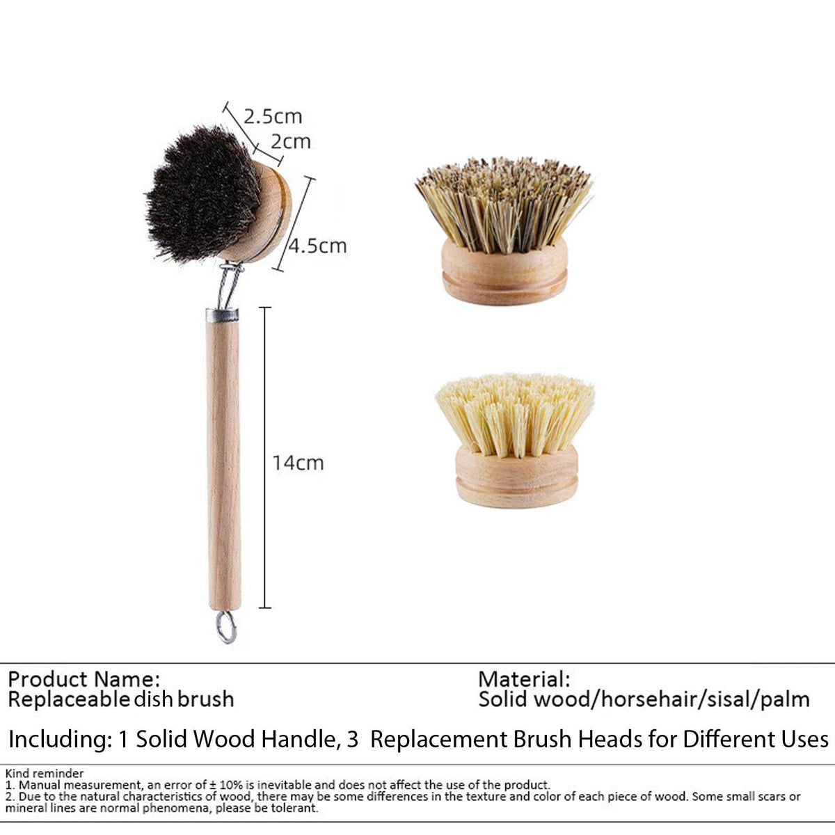 Bamboo Dish Brush with Handle