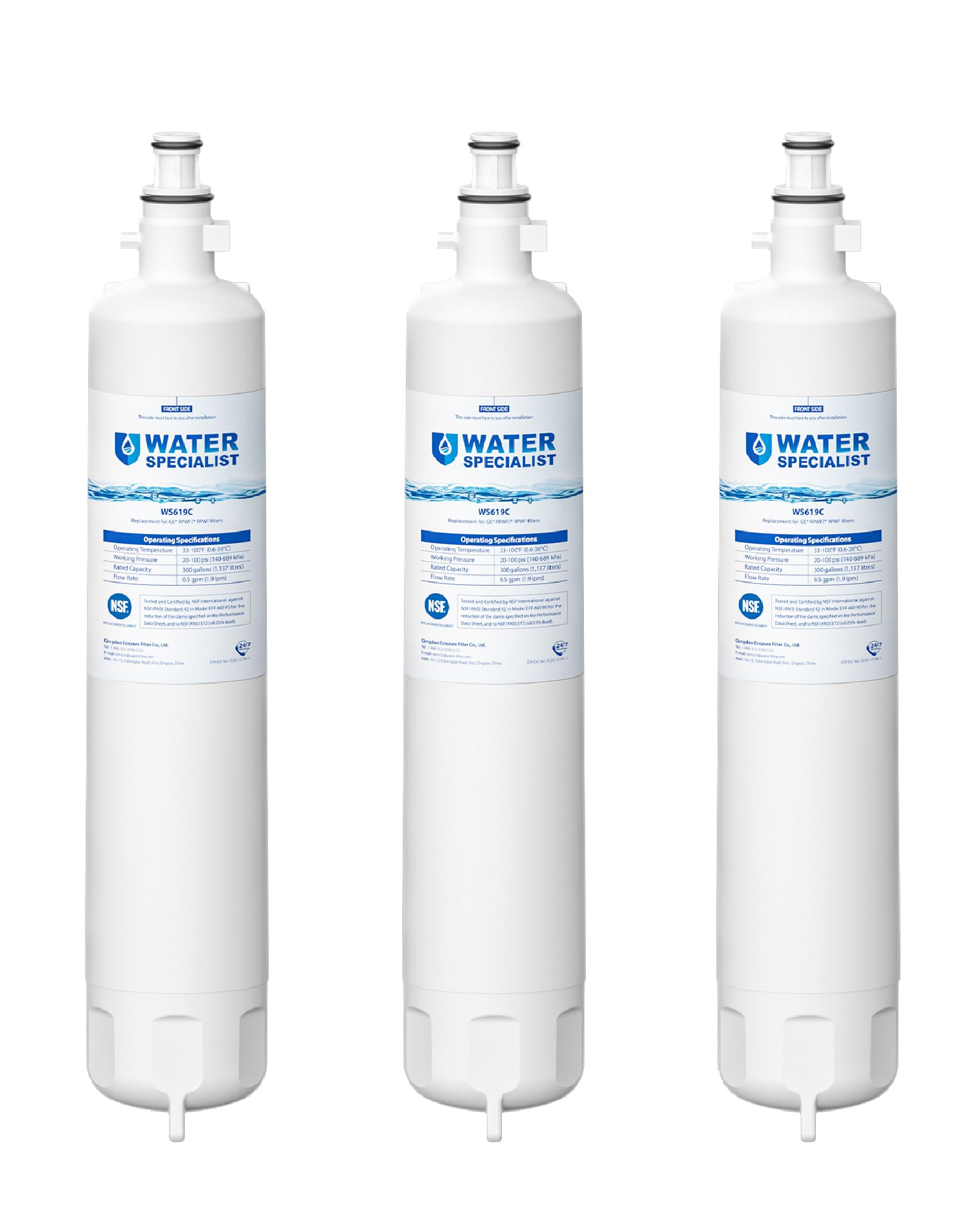 WS619C Water Filter Replacement for GE® RPWFE® (3 Count)