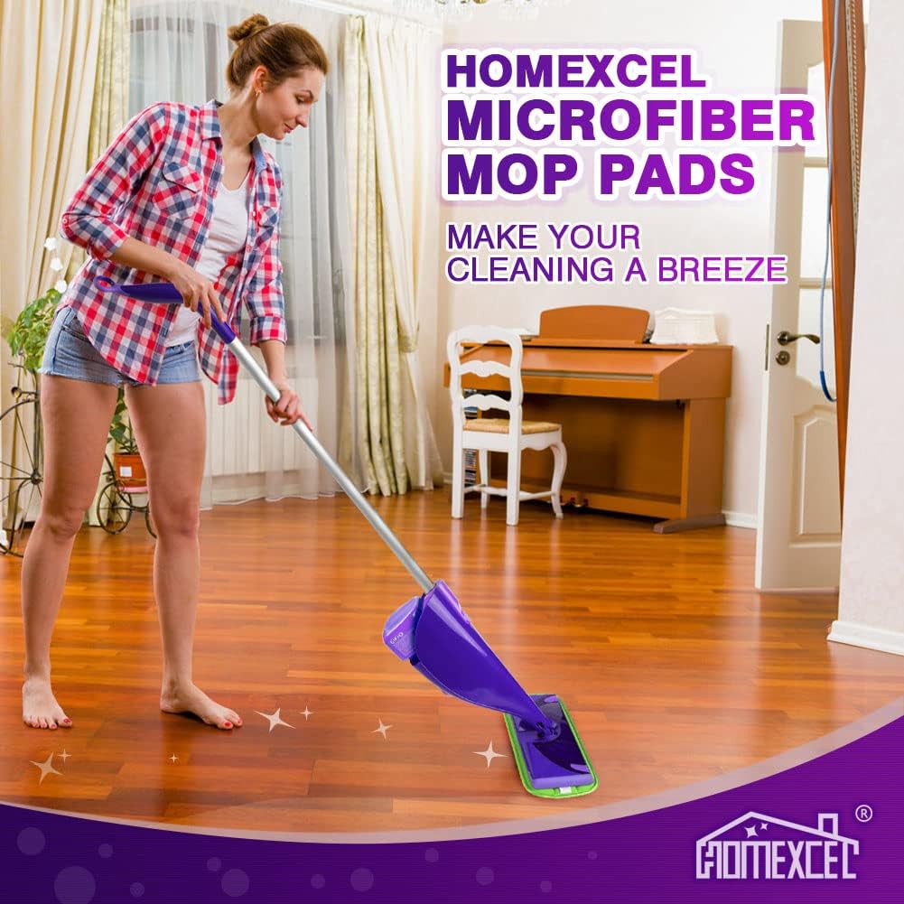 Microfiber Mop Pads Compatible with Swiffer Wet Jet (8 Count)