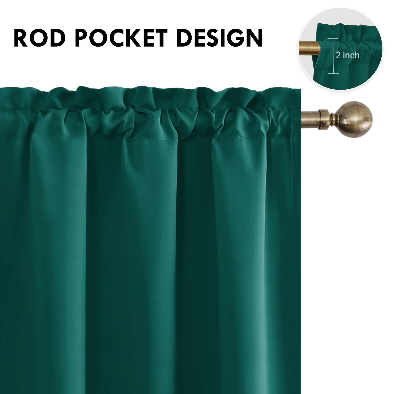 Blackout Curtains for Bedroom Living Room 42 x 63 Inch Long 2 Panels (2 Count)