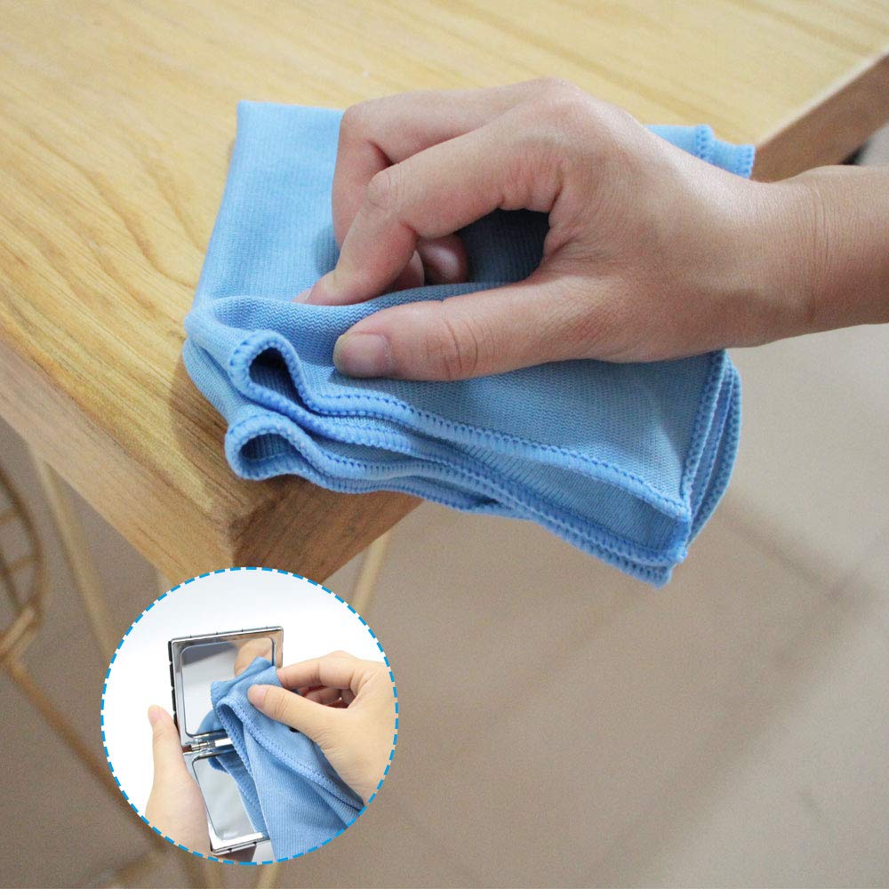 Auto Care Microfiber Glass Cleaning Cloths Towels for Windows Mirrors Windshield Computer Screen TV Tablets Dishes Camera Lenses Chemical Free Lint Free Scratch Free (8 Count)