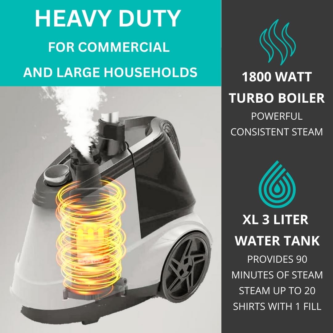 Heavy Duty Commercial Full Size Standing Garment Steamer for Clothes with Extra Large 3L