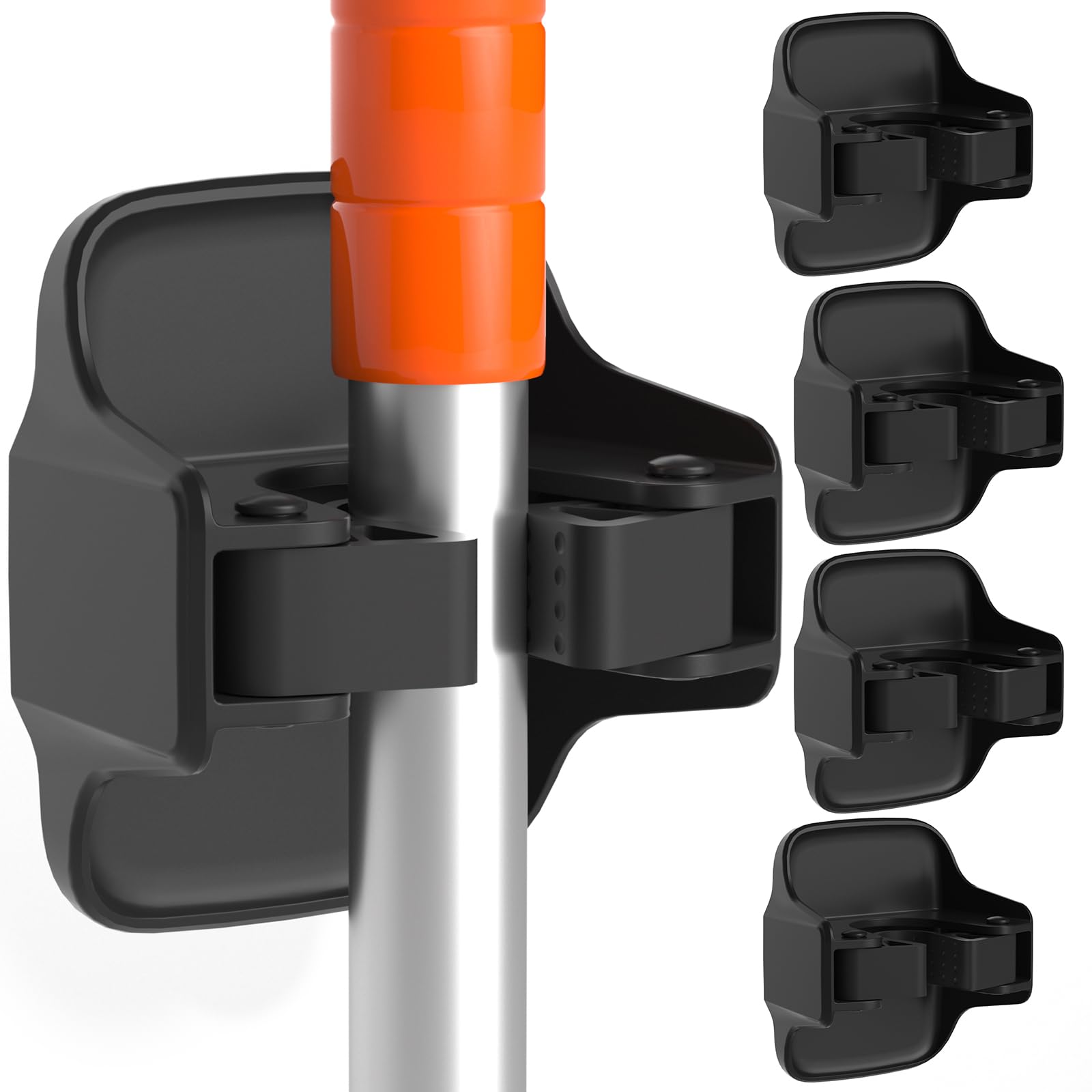 Broom Holder Wall Mount Mop Grippers organizer wall hanging (5 Count)