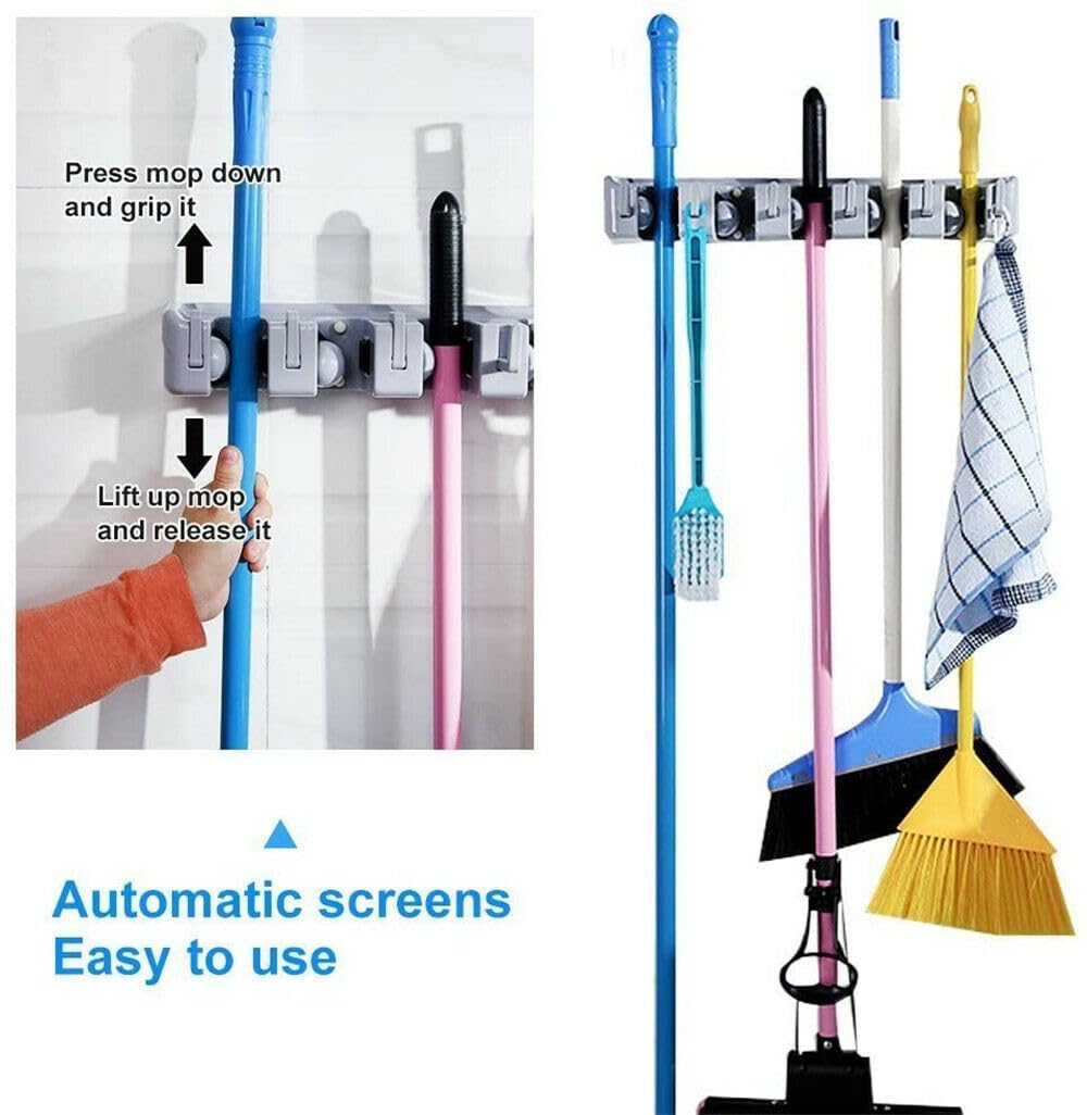 Broom Holder Wall Mount and Garden Tool Organizer