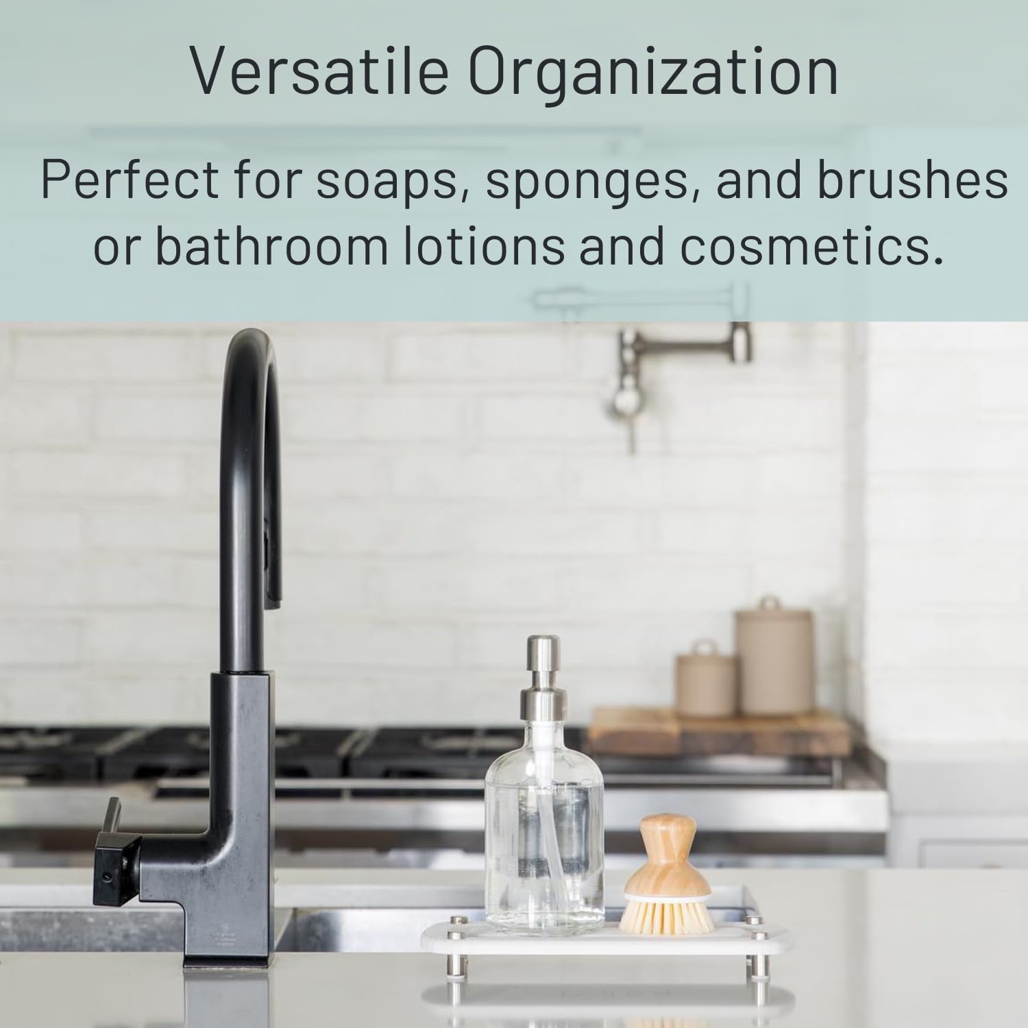 Premium White Squared Sink Caddy