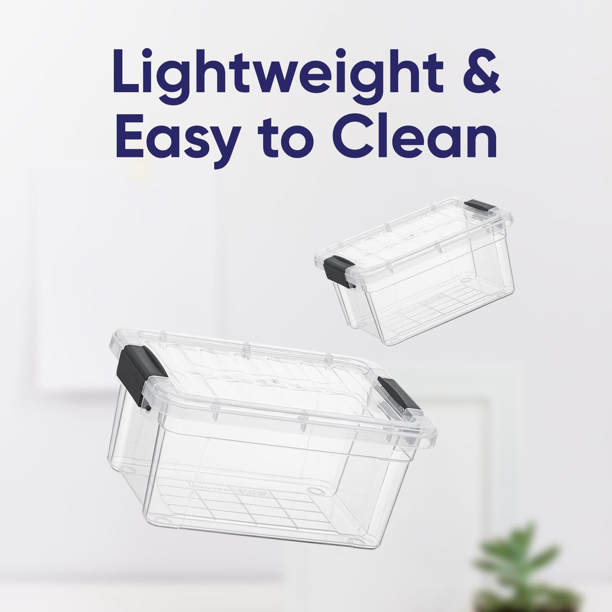 1.05 Quart Mini Clear Plastic Storage Container with Lid (3 Count)
