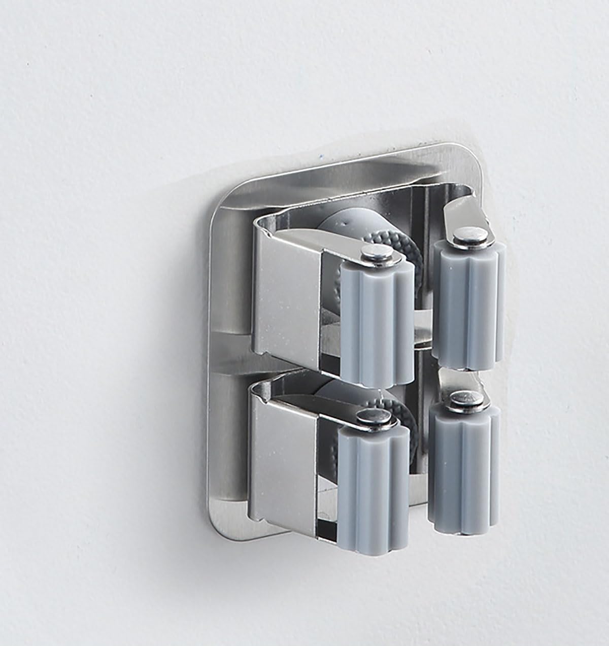 2Pcs Mop and Broom Holder Wall Mount Self Adhesive (2 Count)