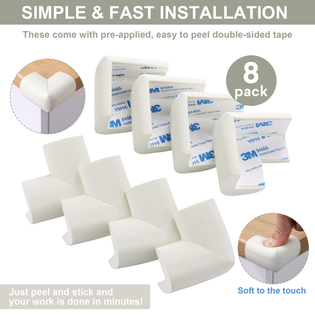 8 Pack Soft Sponge Table Corners (8 Count)