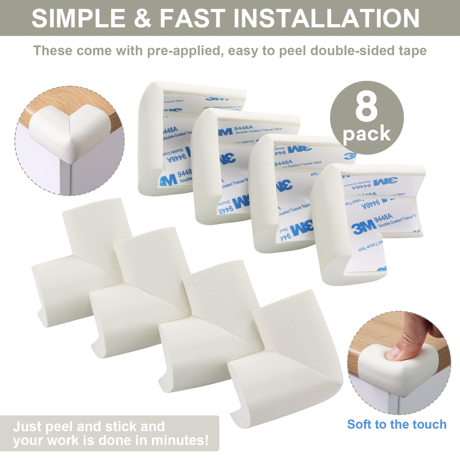 8 Pack Soft Sponge Table Corners (8 Count)